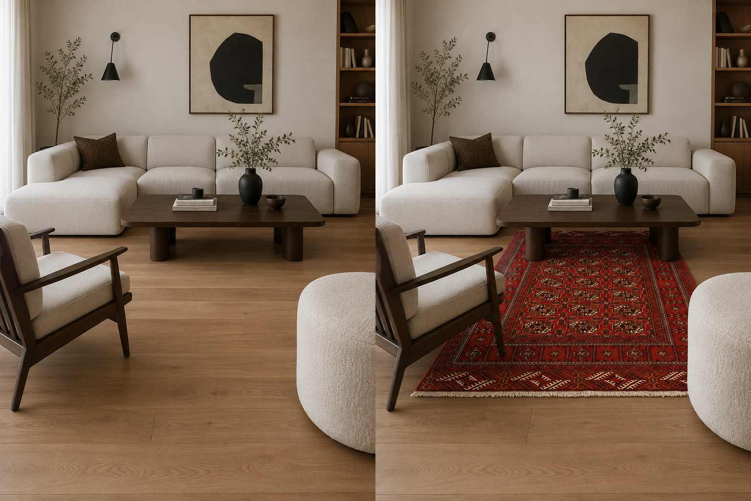 Alternative view of Oriental Rug 200 × 139 cm in Wool, hand-knotted