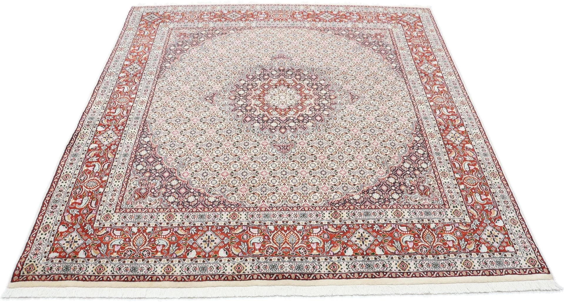 Alternative view of Hand-Knotted Moud Persian Rug, 195 × 207 cm, Wool