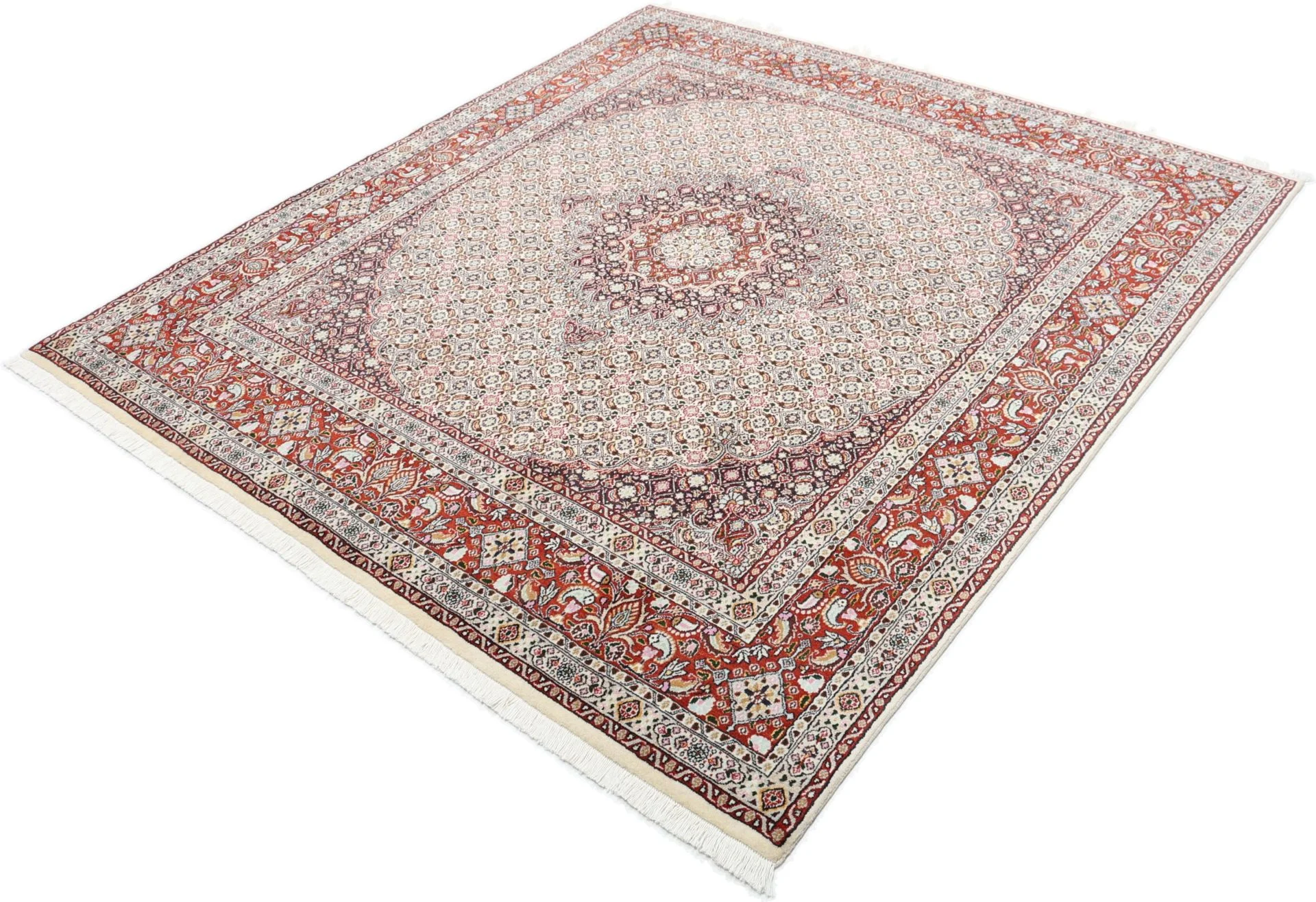 Hand-Knotted Moud Persian Rug, 195 × 207 cm, Wool - Image 3