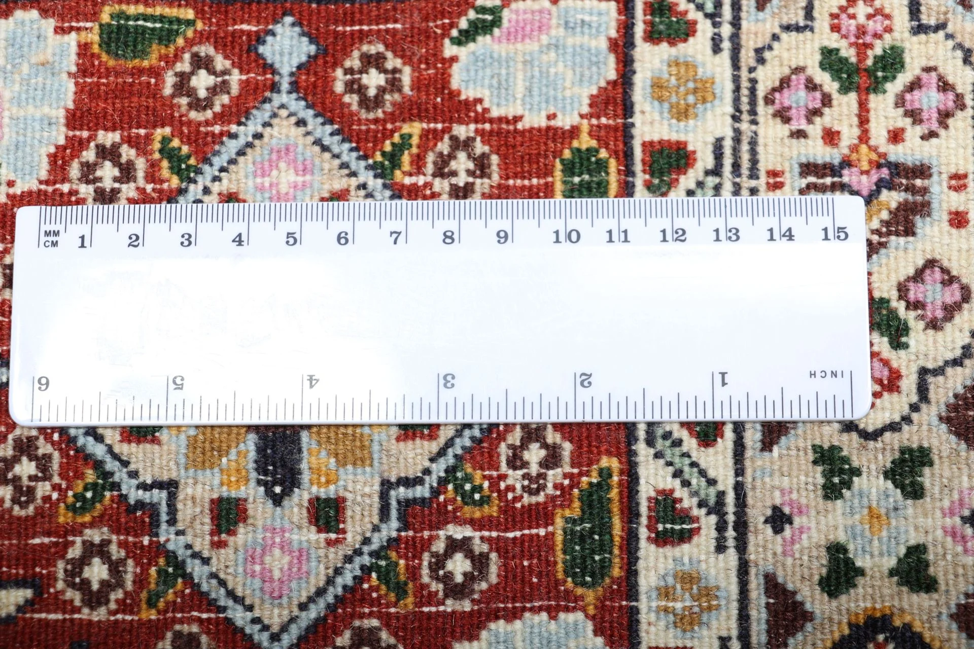 Hand-Knotted Moud Persian Rug, 195 × 207 cm, Wool - Image 11