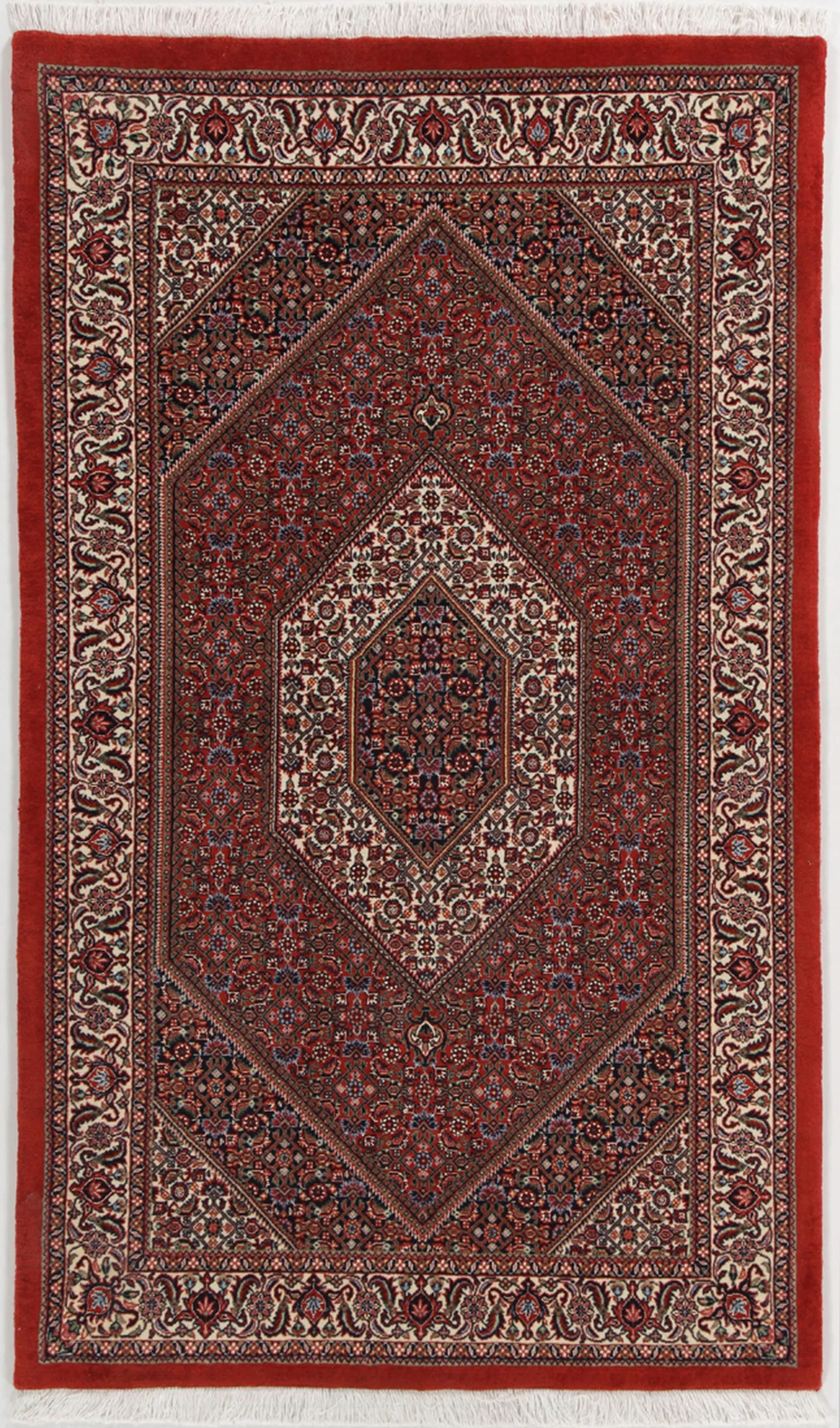 Hand-Knotted Bijar Persian Rug, 112 × 190 cm, Wool & Silk