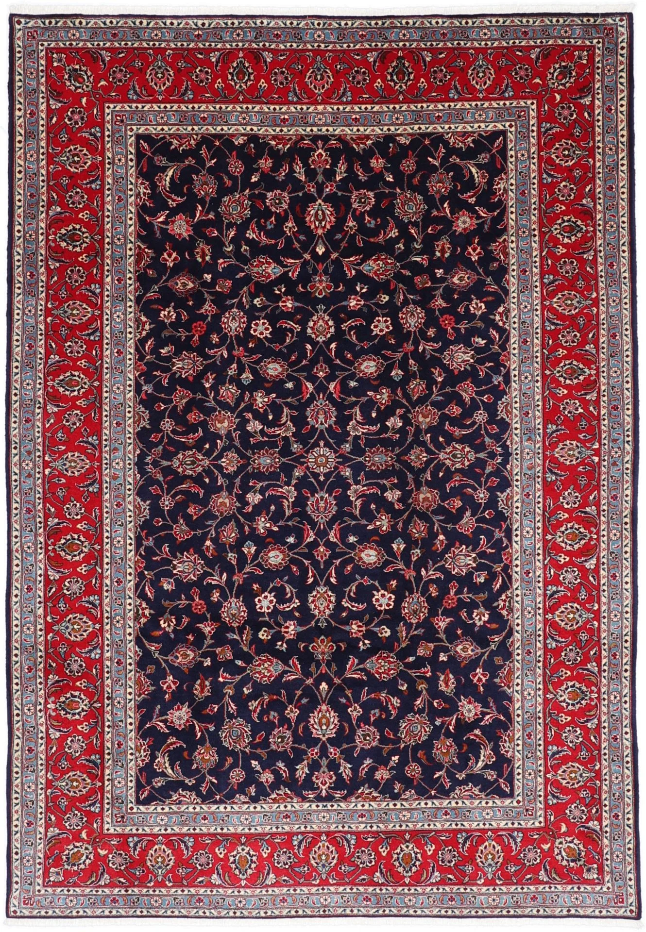 Kashan Persian Rug 200 × 303 cm in Wool, hand-knotted