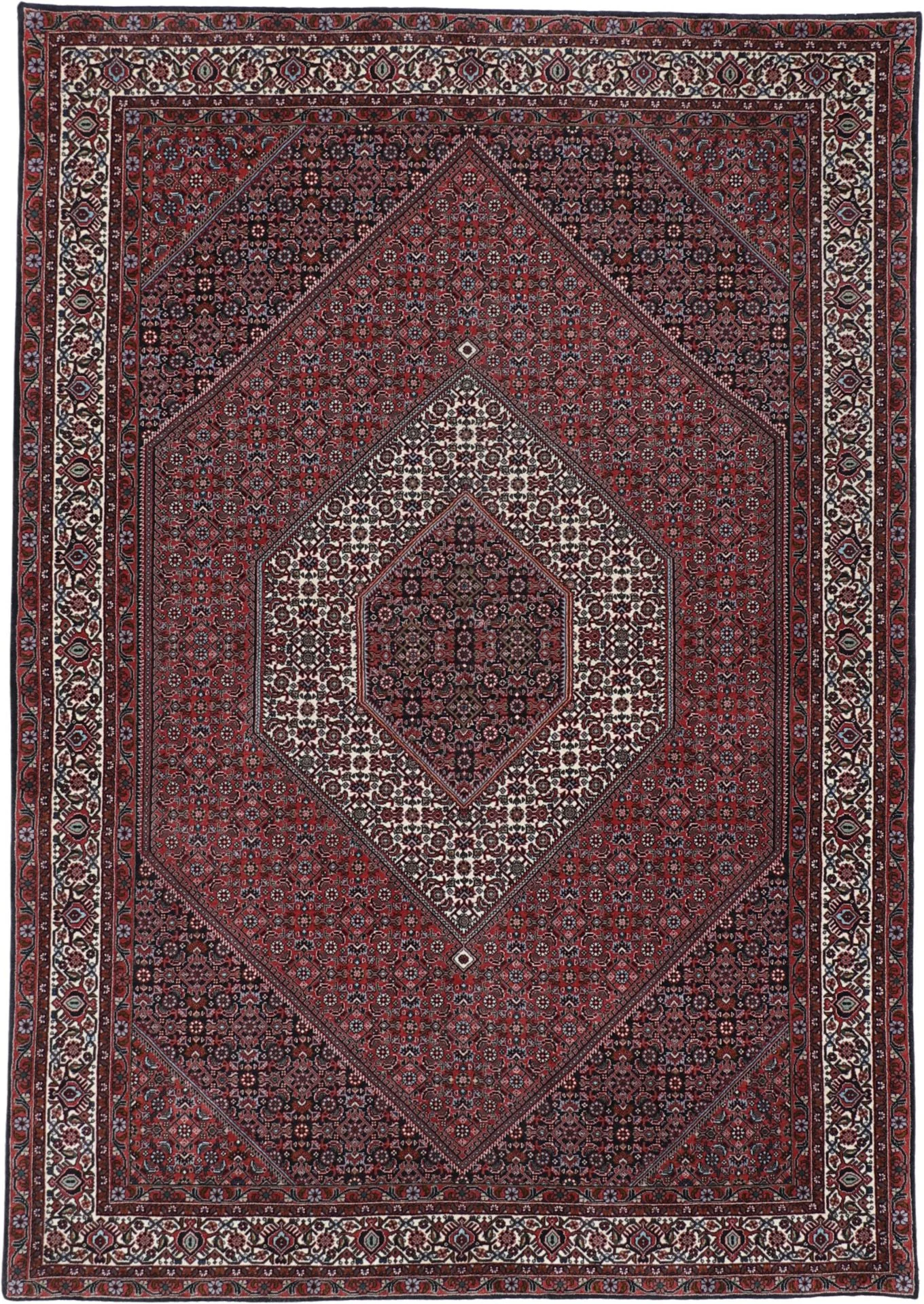 Hand-Knotted Bijar Persian Rug, 170 × 245 cm, Wool