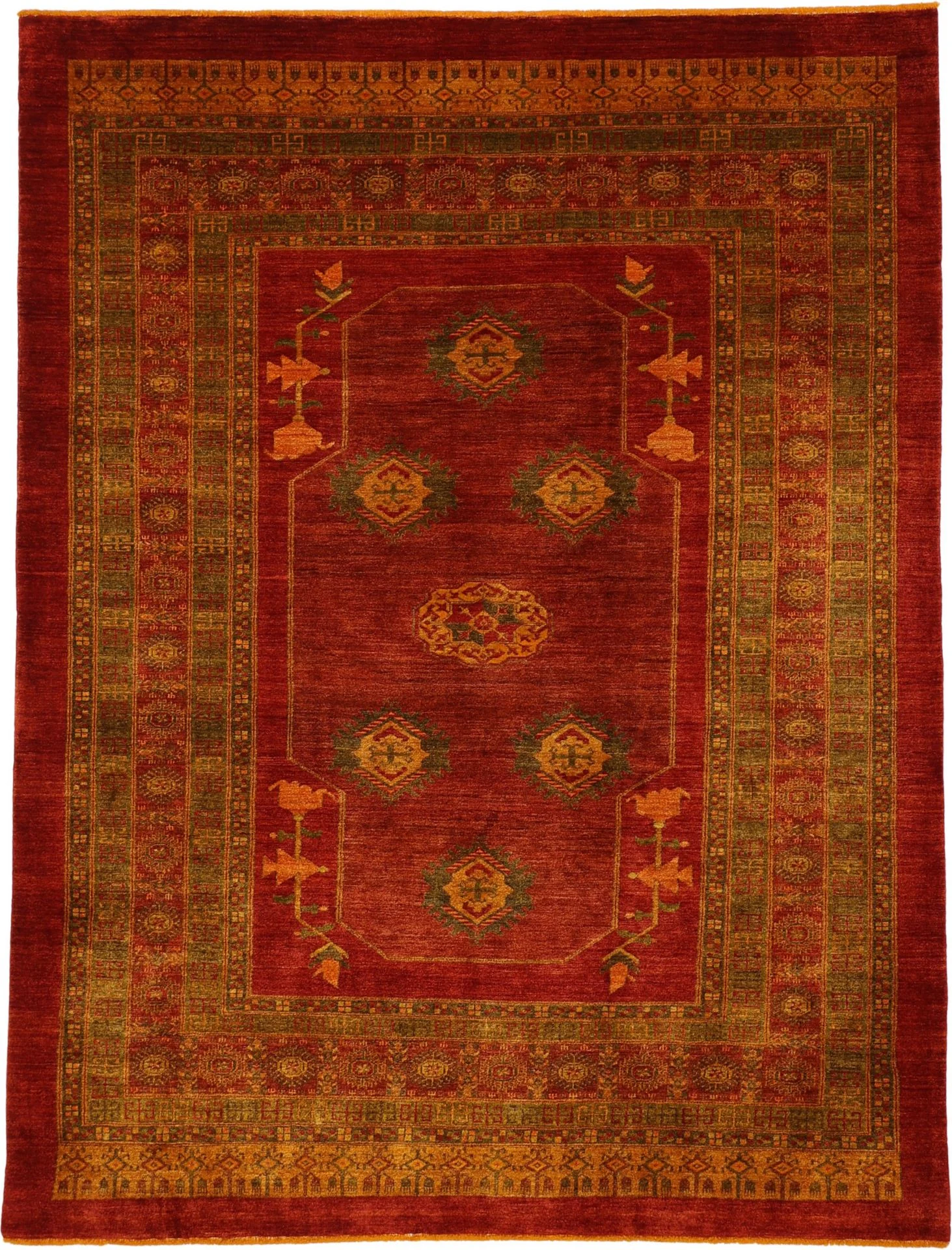 Hand-Knotted Qashqai Persian Rug, 216 × 286 cm, Wool