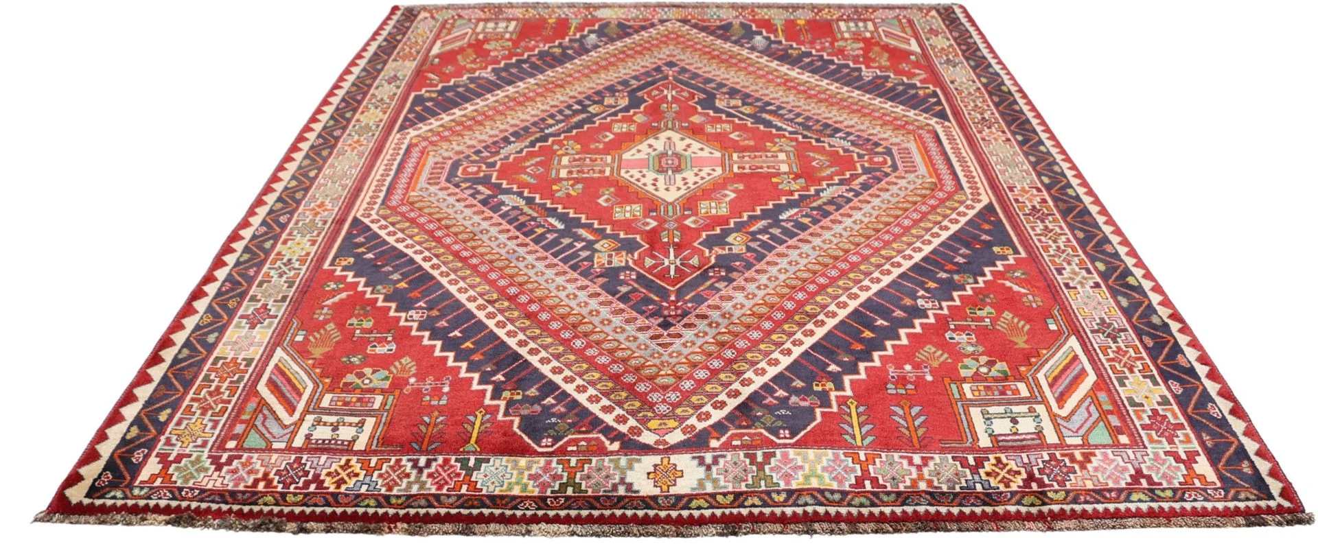 Alternative view of Hand-Knotted Qashqai Persian Rug, 186 × 268 cm, Wool