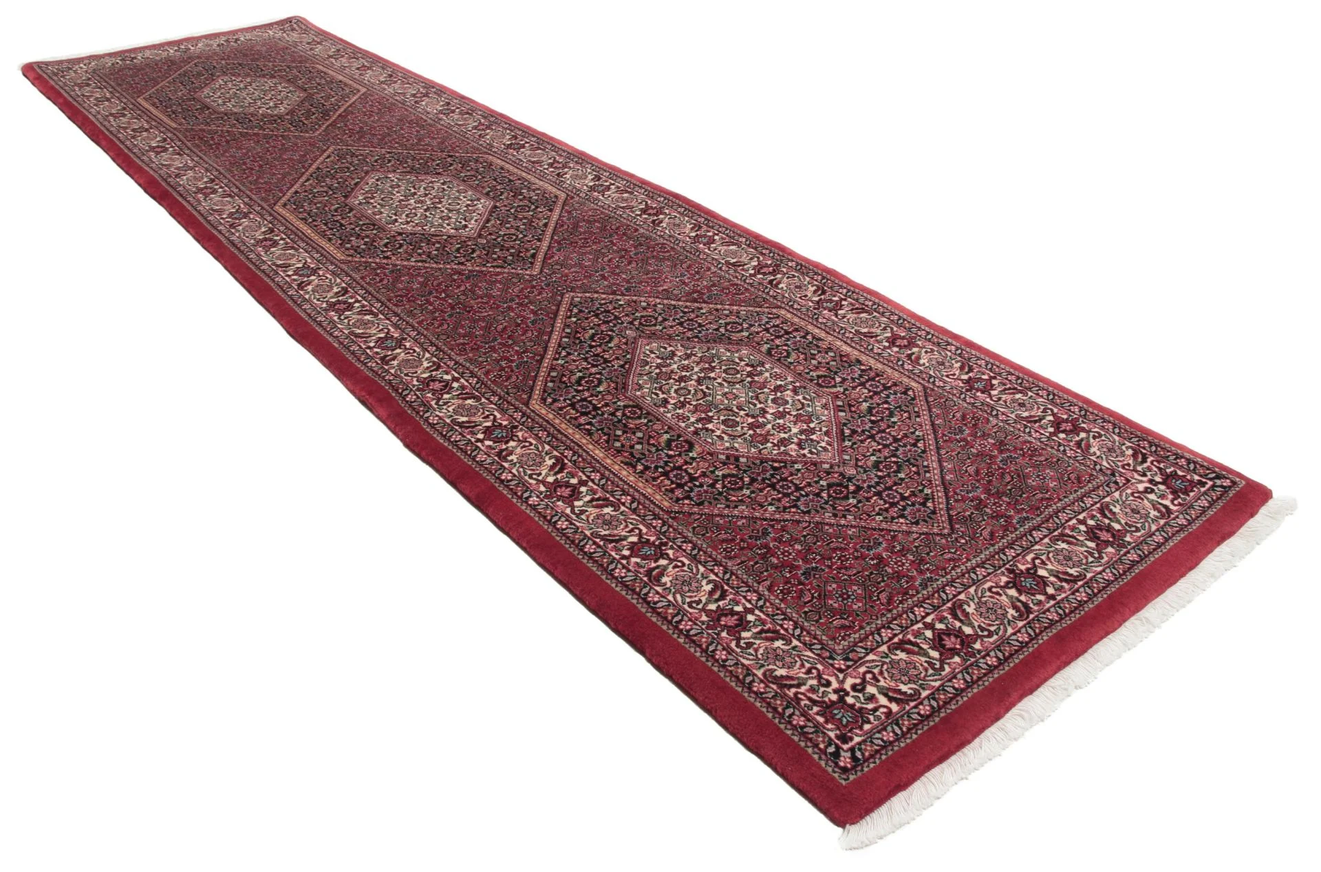Alternative view of Wool & Silk Bijar Persian Rug 85 × 310 cm, hand-knotted
