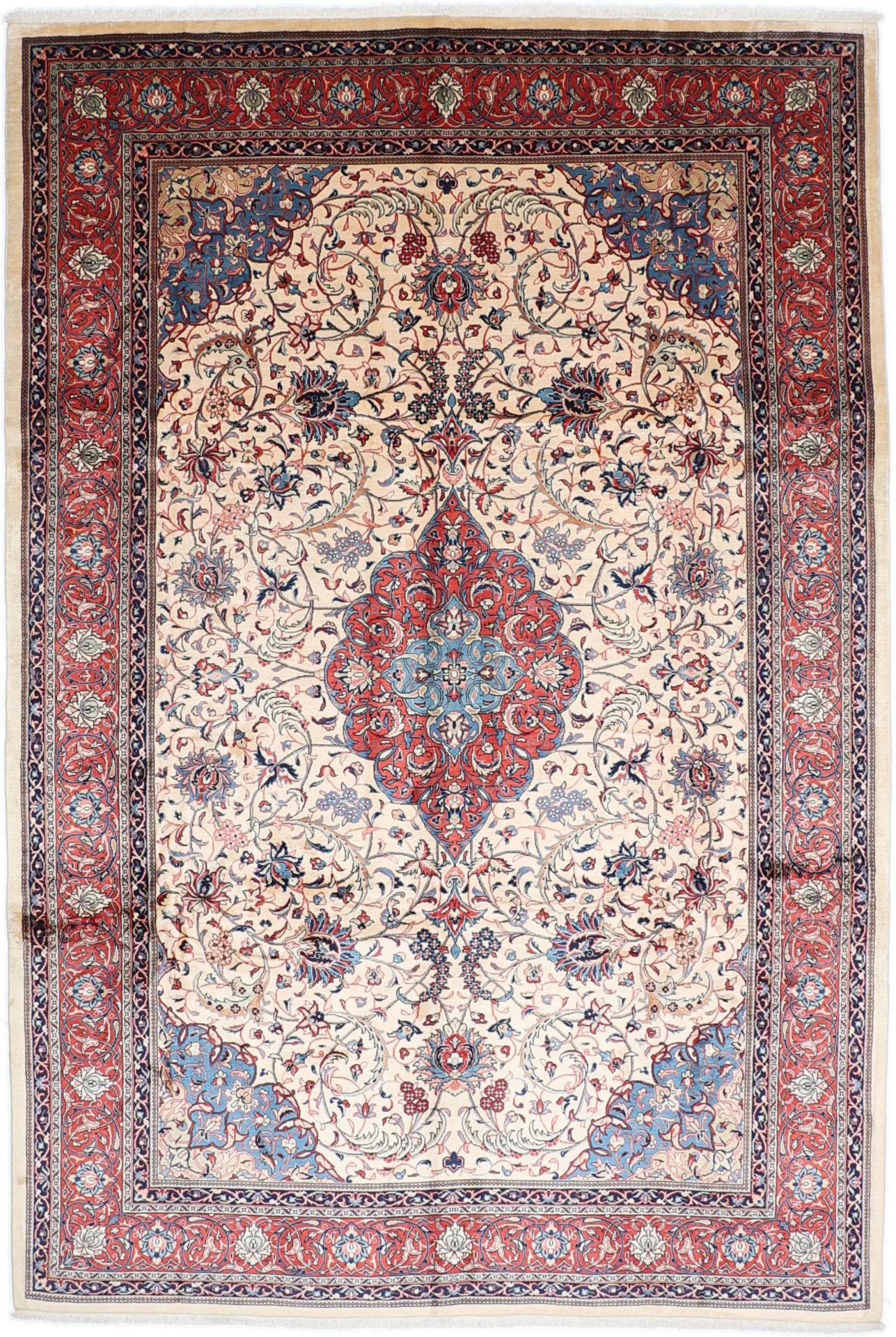 Hand-Knotted Sarouk Persian Rug, 265 × 396 cm, Wool