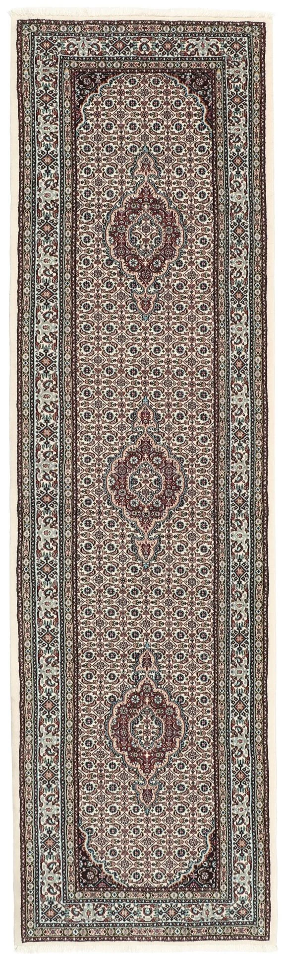 Hand-Knotted Moud Persian Rug, 85 × 295 cm, Wool
