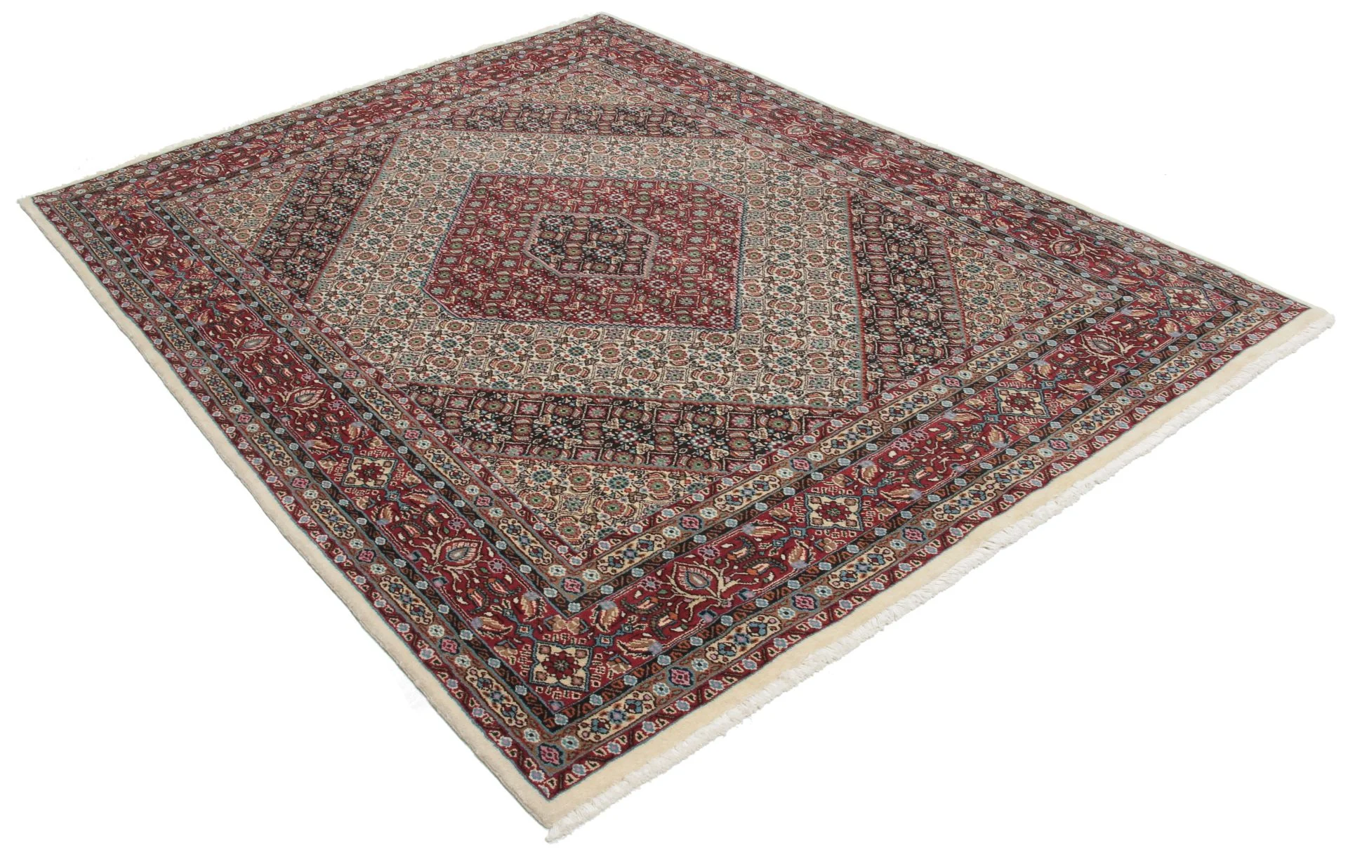 Alternative view of Moud Persian Rug 150 × 200 cm in Wool & Silk, hand-knotted