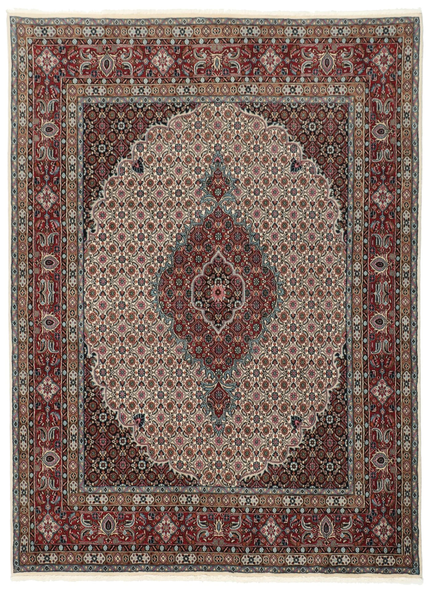 Wool & Silk Moud Persian Rug 145 × 200 cm, hand-knotted