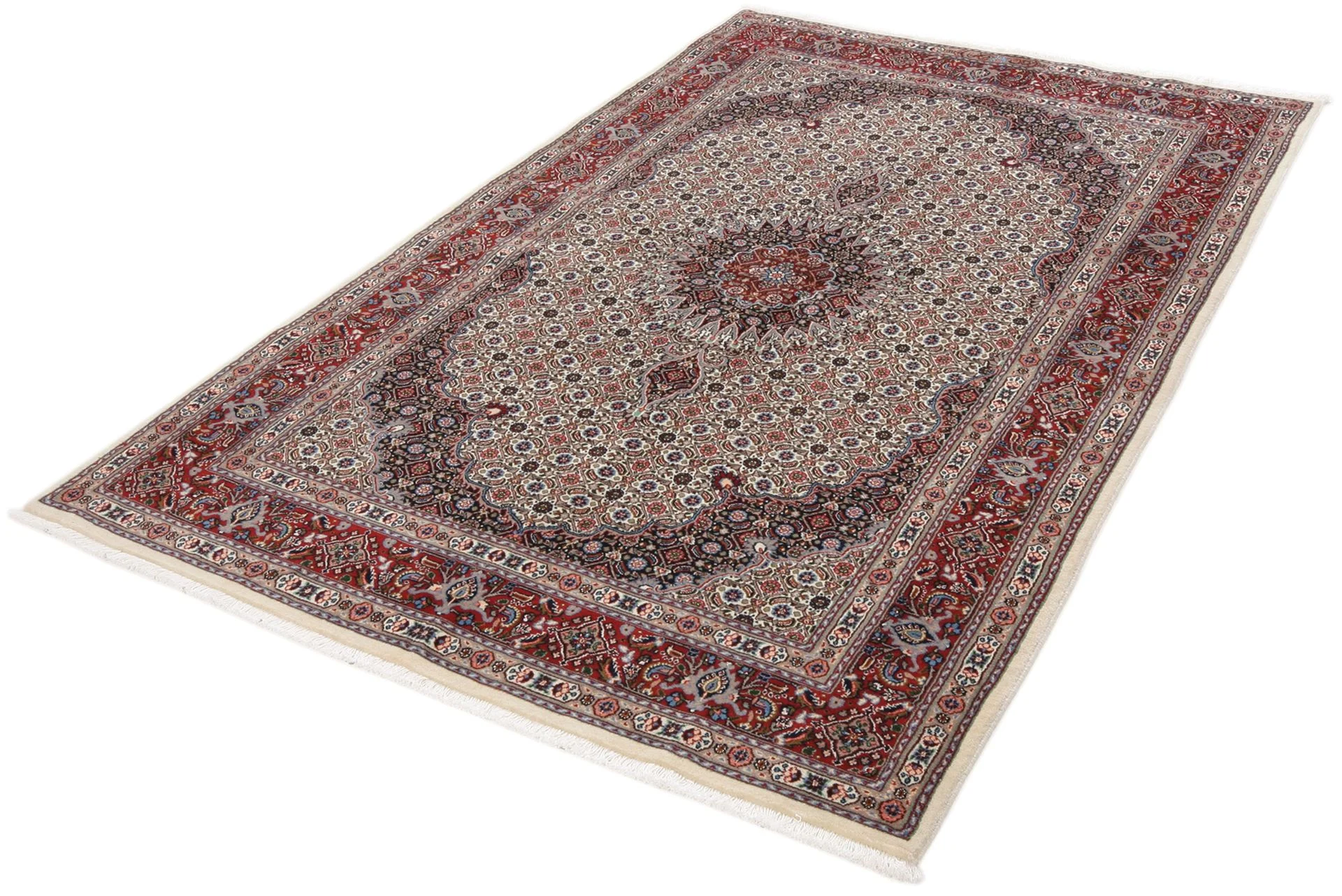 Alternative view of Wool & Silk Moud Persian Rug 142 × 220 cm, hand-knotted