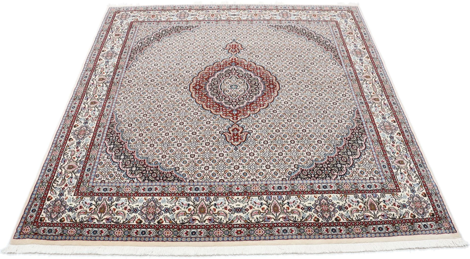 Alternative view of Hand-Knotted Moud Persian Rug, 197 × 205 cm, Wool