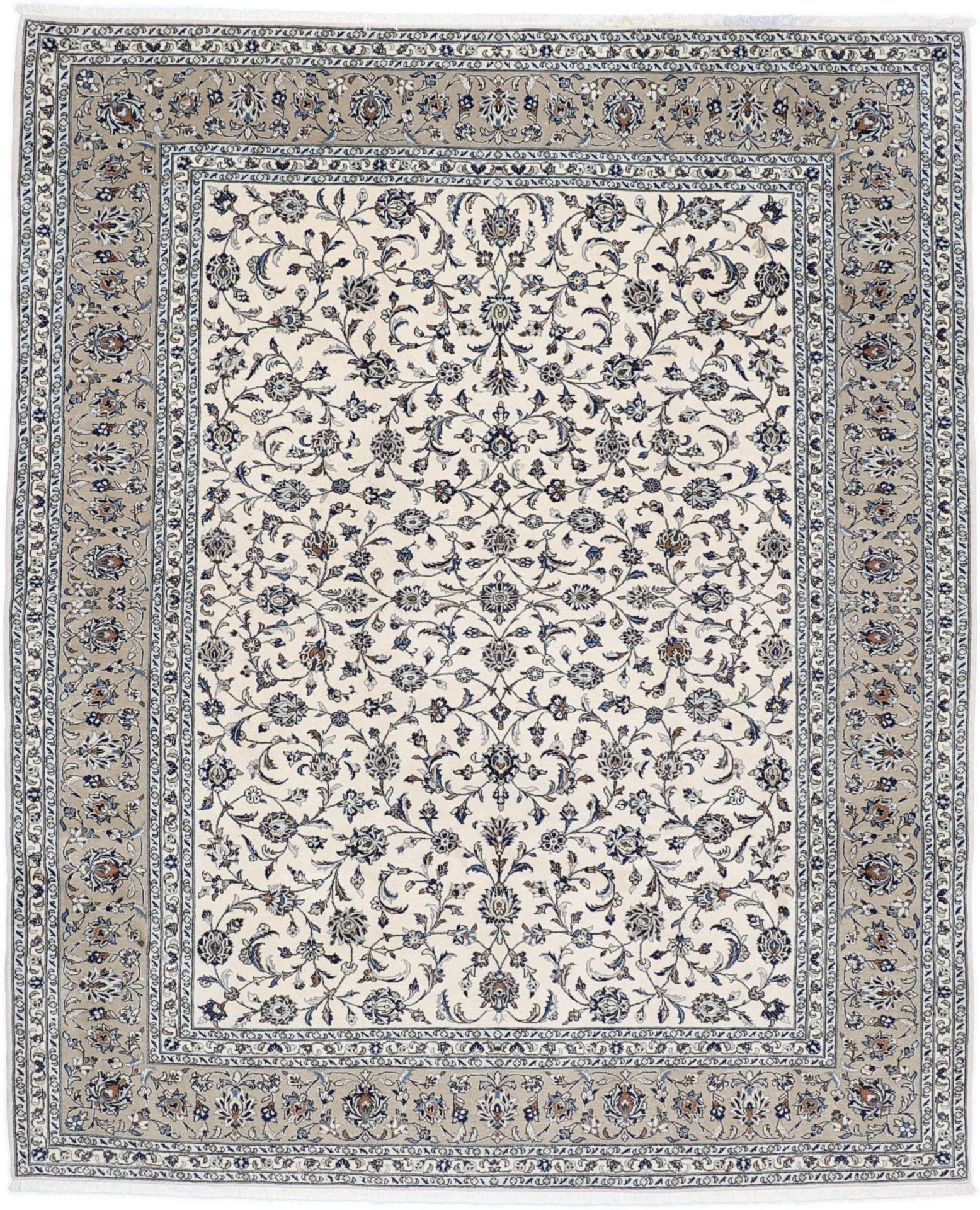 Hand-Knotted Kashan Persian Rug, 253 × 305 cm, Wool