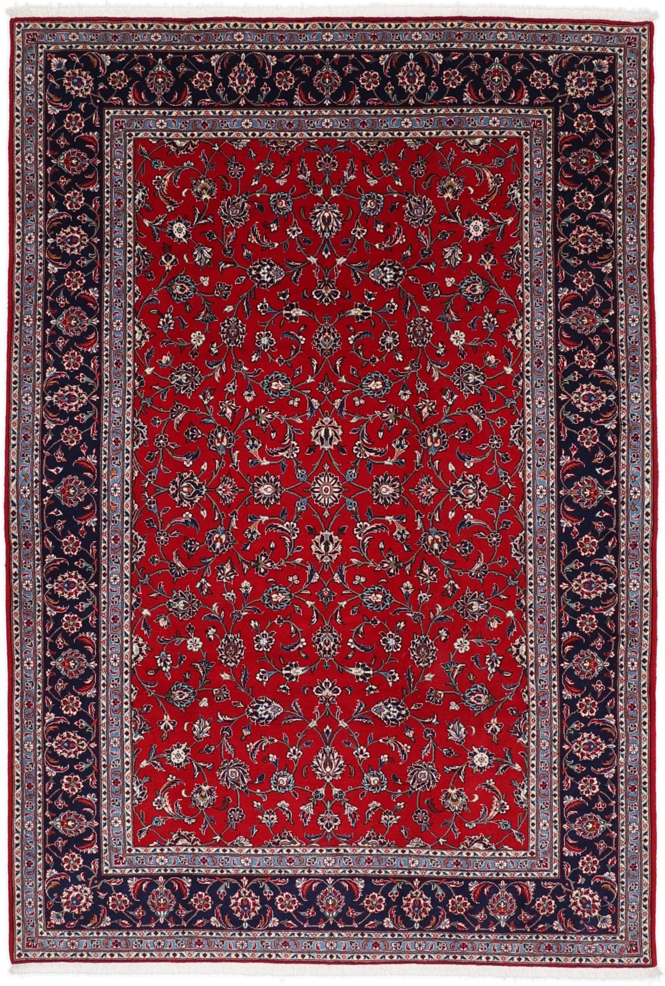 Wool Kashan Persian Rug 204 × 300 cm, hand-knotted