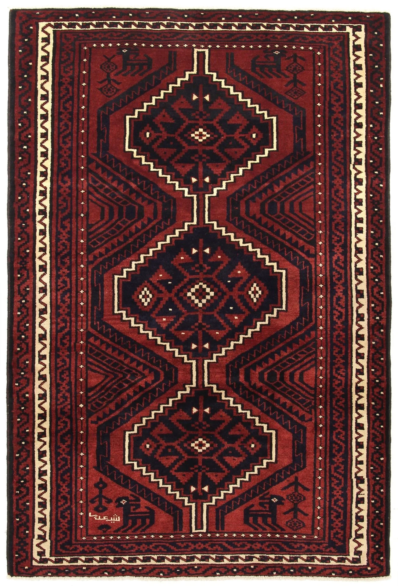 Hand-Knotted Qashqai Persian Rug, 180 × 270 cm, Wool