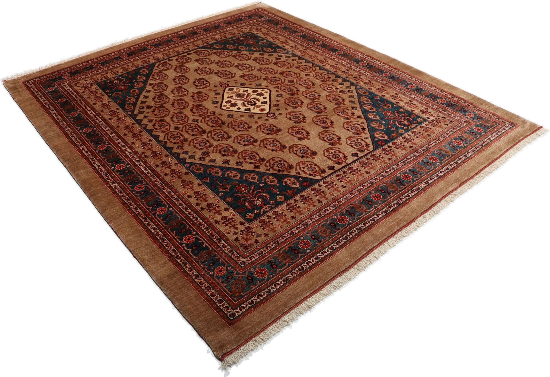 Hand-Knotted Qashqai Persian Rug, 209 × 241 cm, Wool - Image 4