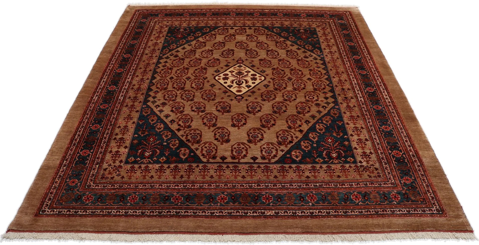 Hand-Knotted Qashqai Persian Rug, 209 × 241 cm, Wool - Image 8