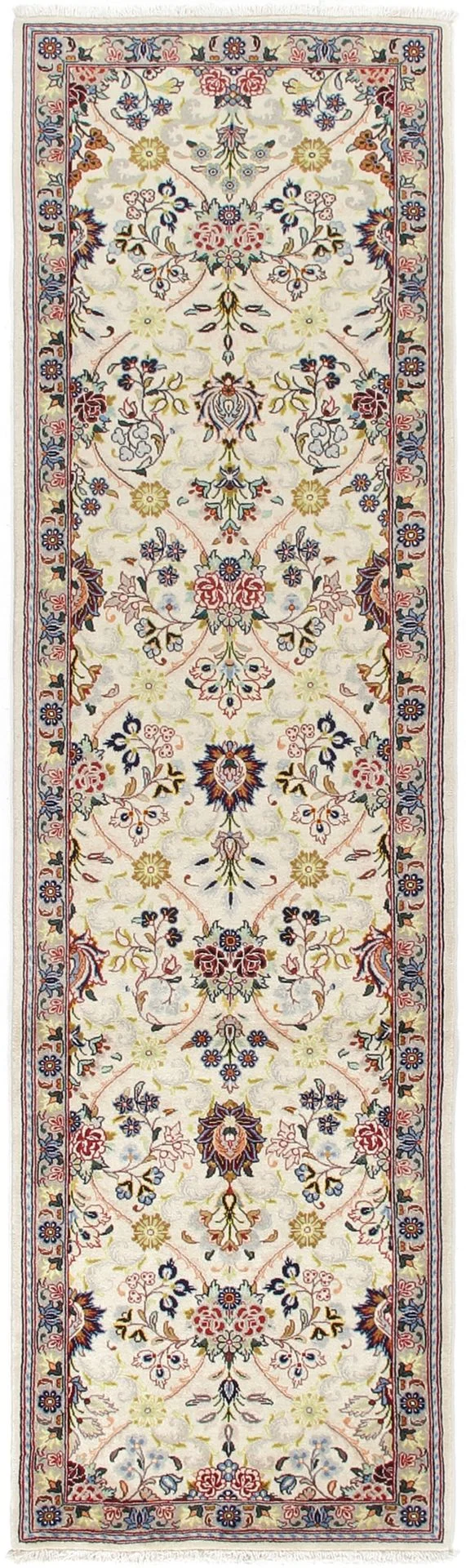 Hand-Knotted Kashan Persian Rug, 75 × 292 cm, Wool