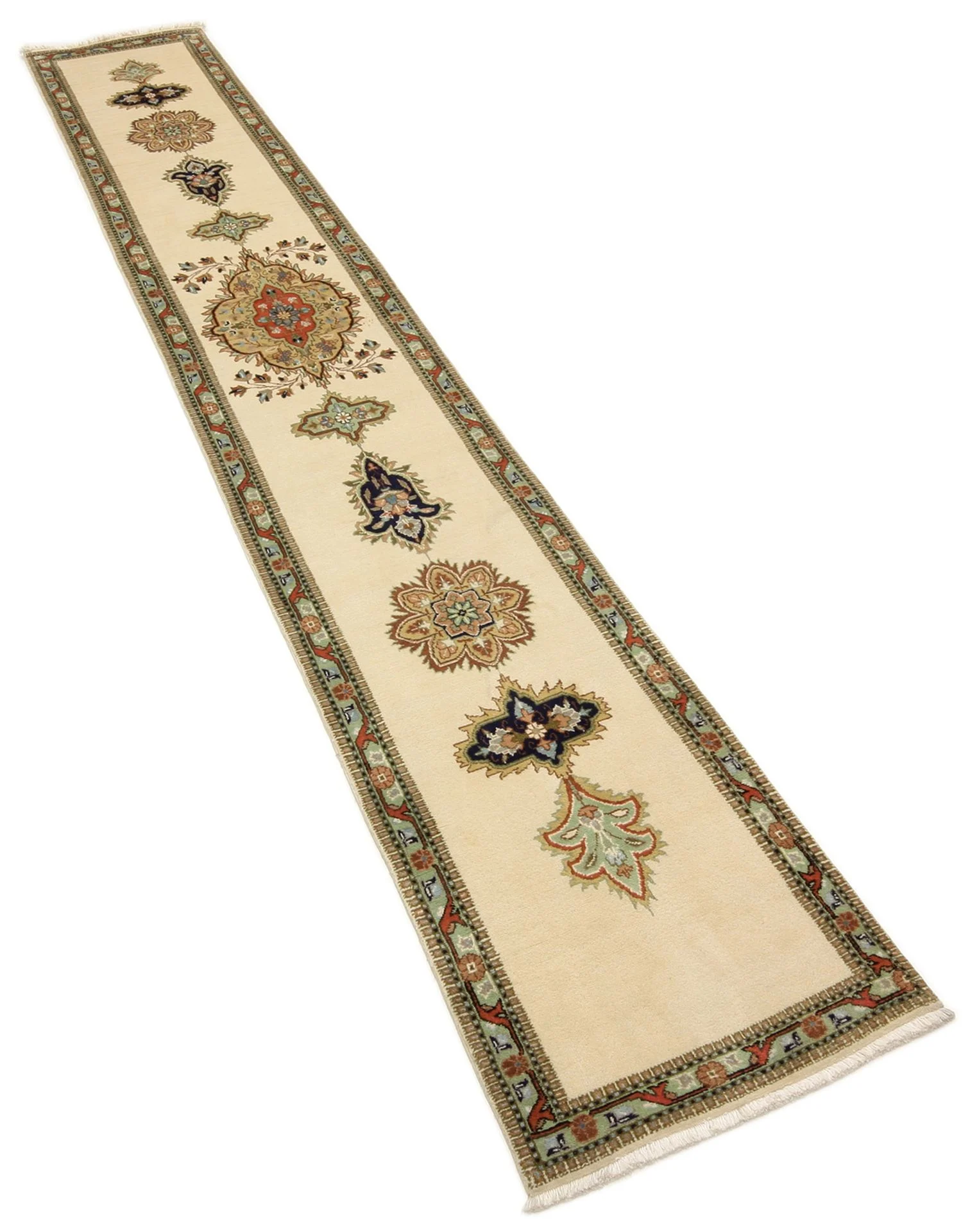 Alternative view of Isfahan Persian Rug 76 × 493 cm in Wool, hand-knotted