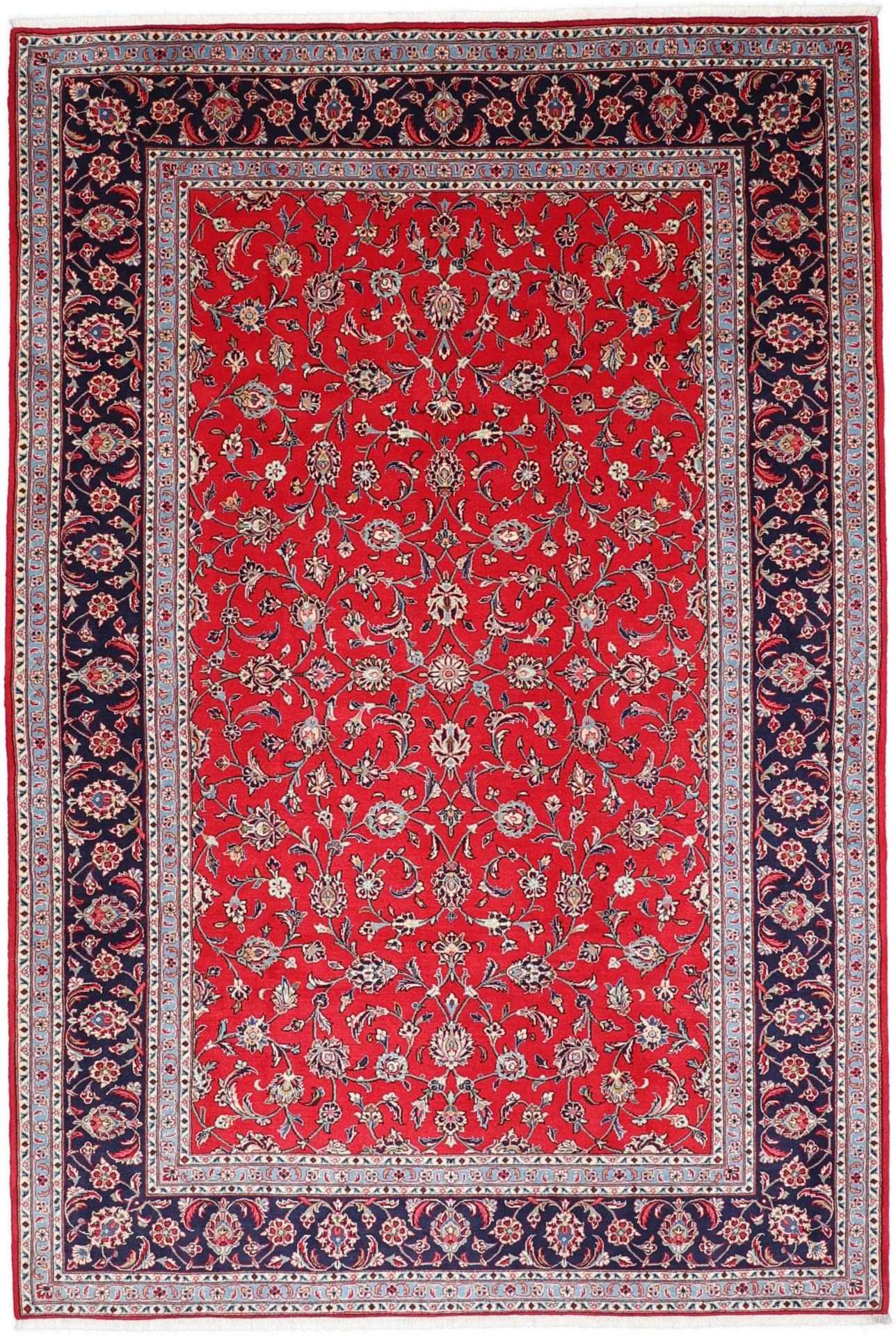 Hand-Knotted Kashan Persian Rug, 200 × 296 cm, Wool