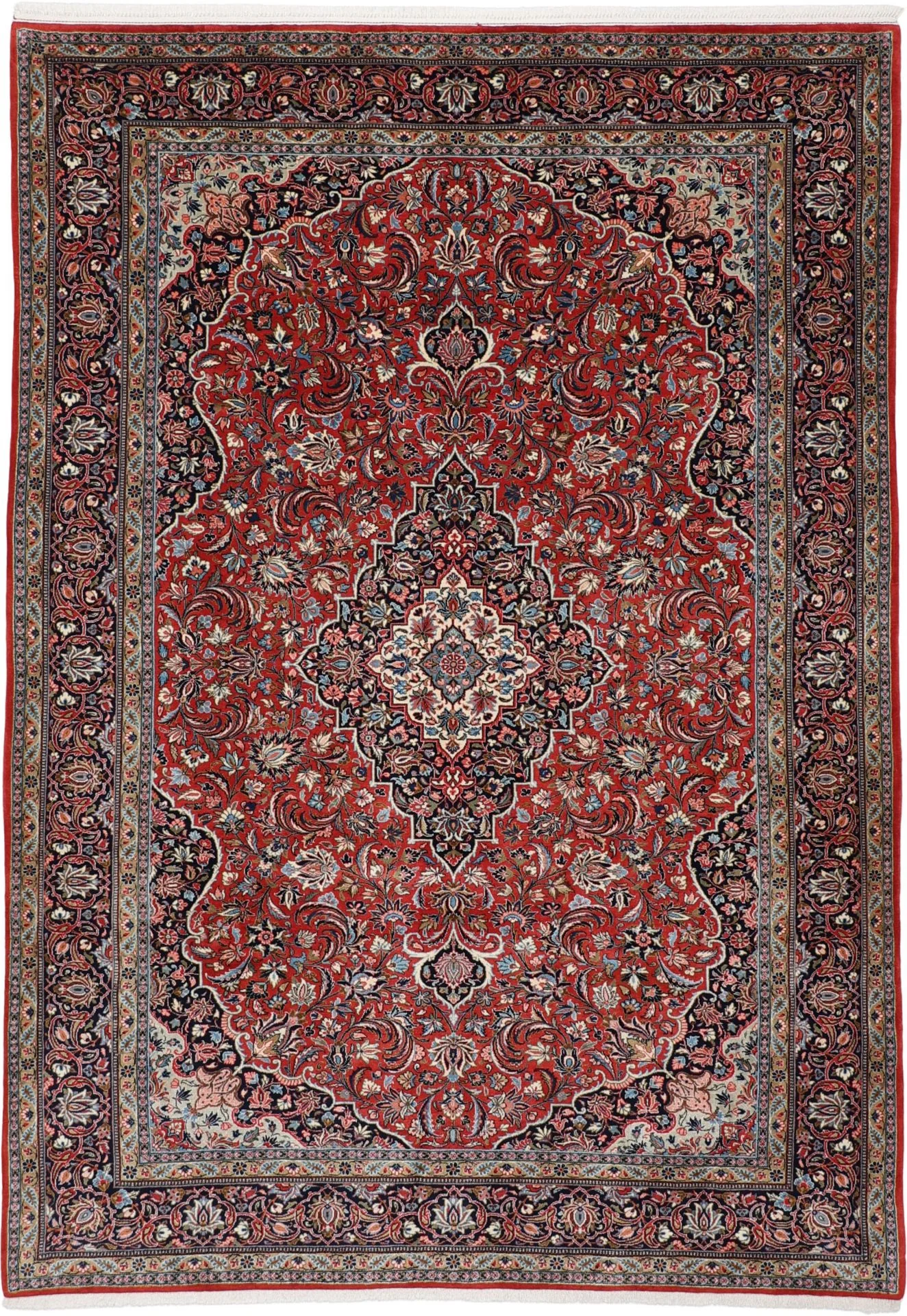 Hand-Knotted Sarouk Persian Rug, 202 × 286 cm, Wool