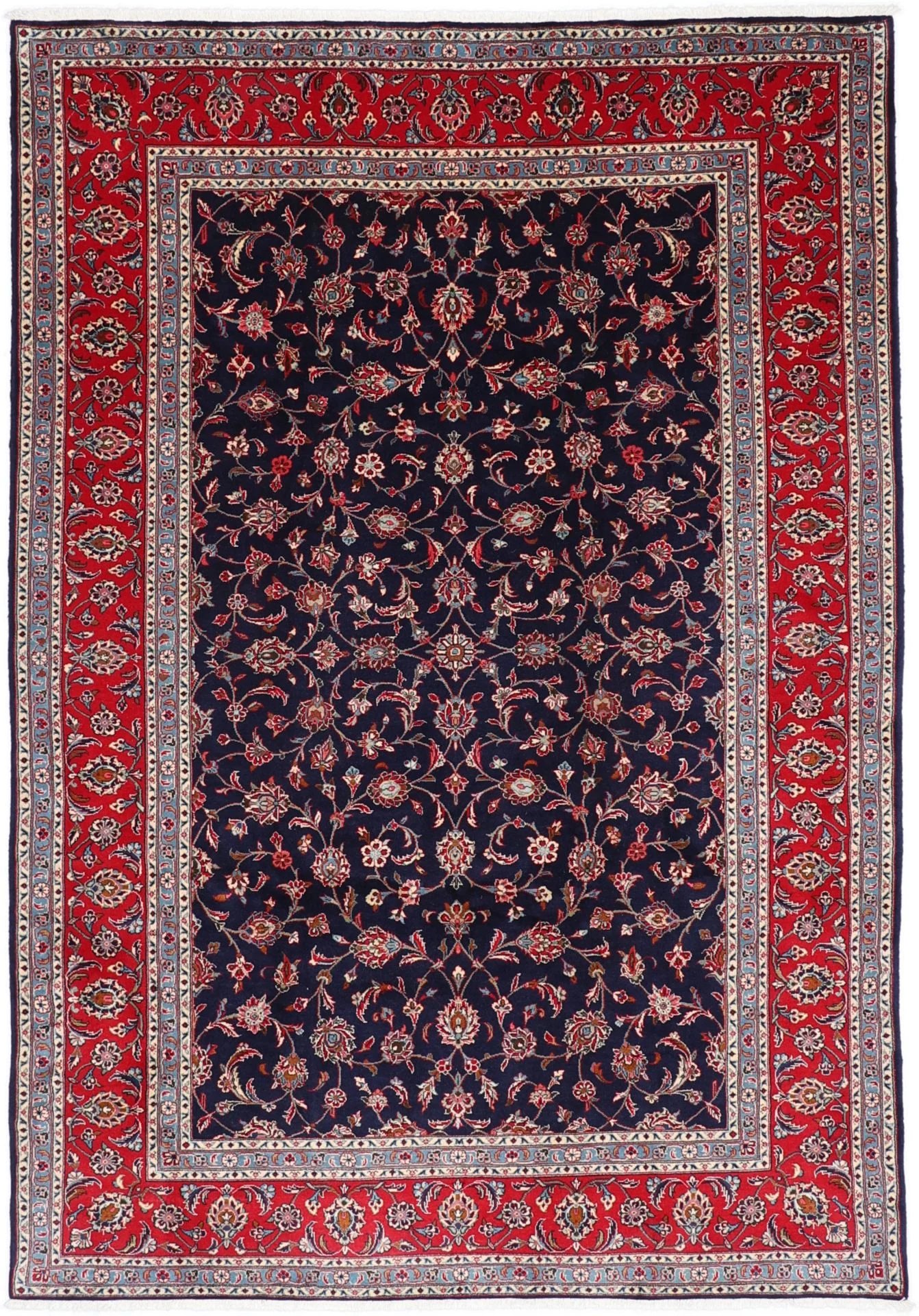 Hand-Knotted Kashan Persian Rug, 200 × 287 cm, Wool