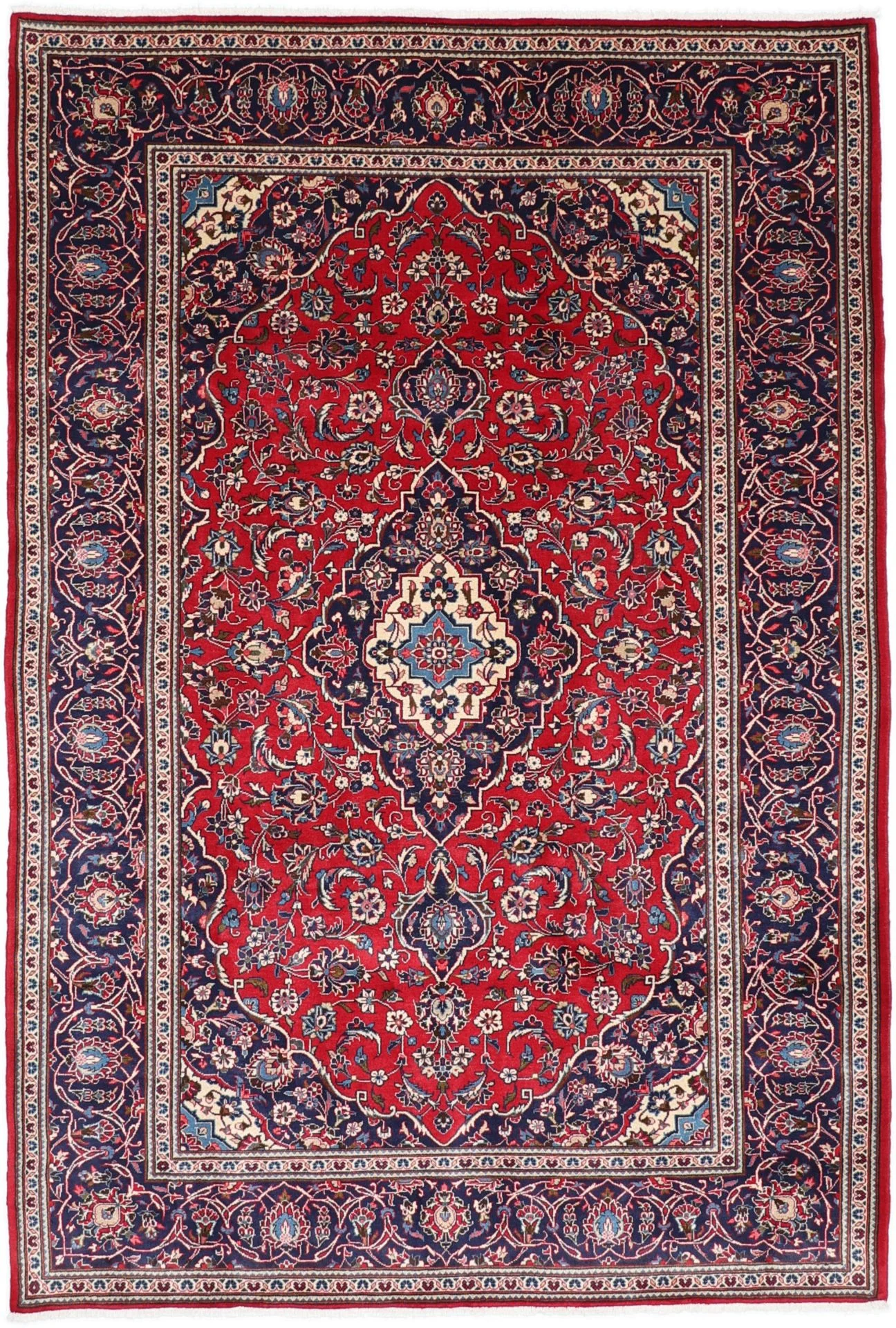 Wool Kashan Persian Rug 200 × 295 cm, hand-knotted