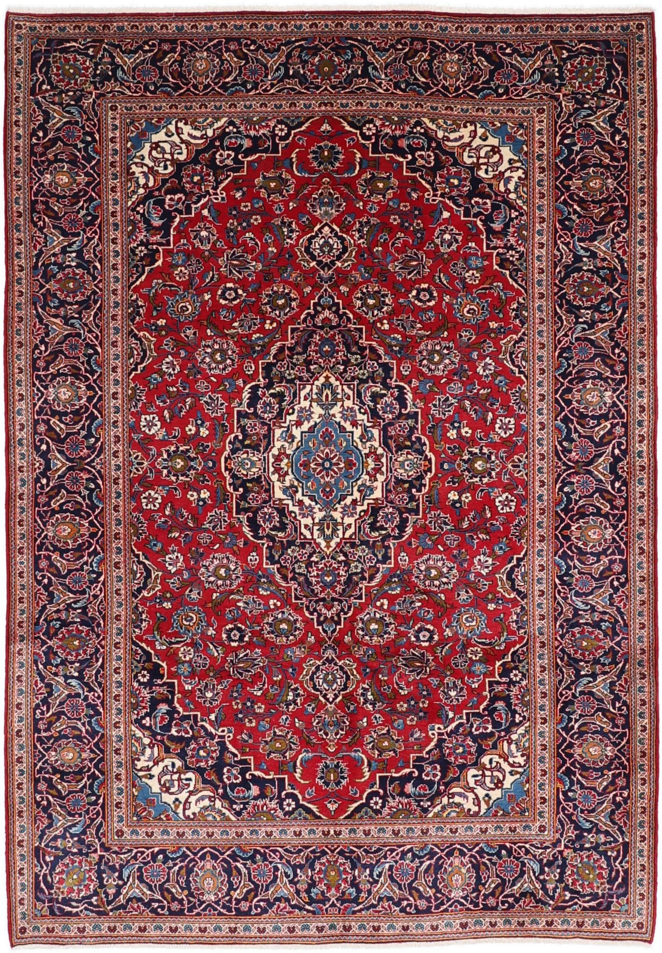 Kashan Persian Rug 198 × 285 cm in Wool, hand-knotted