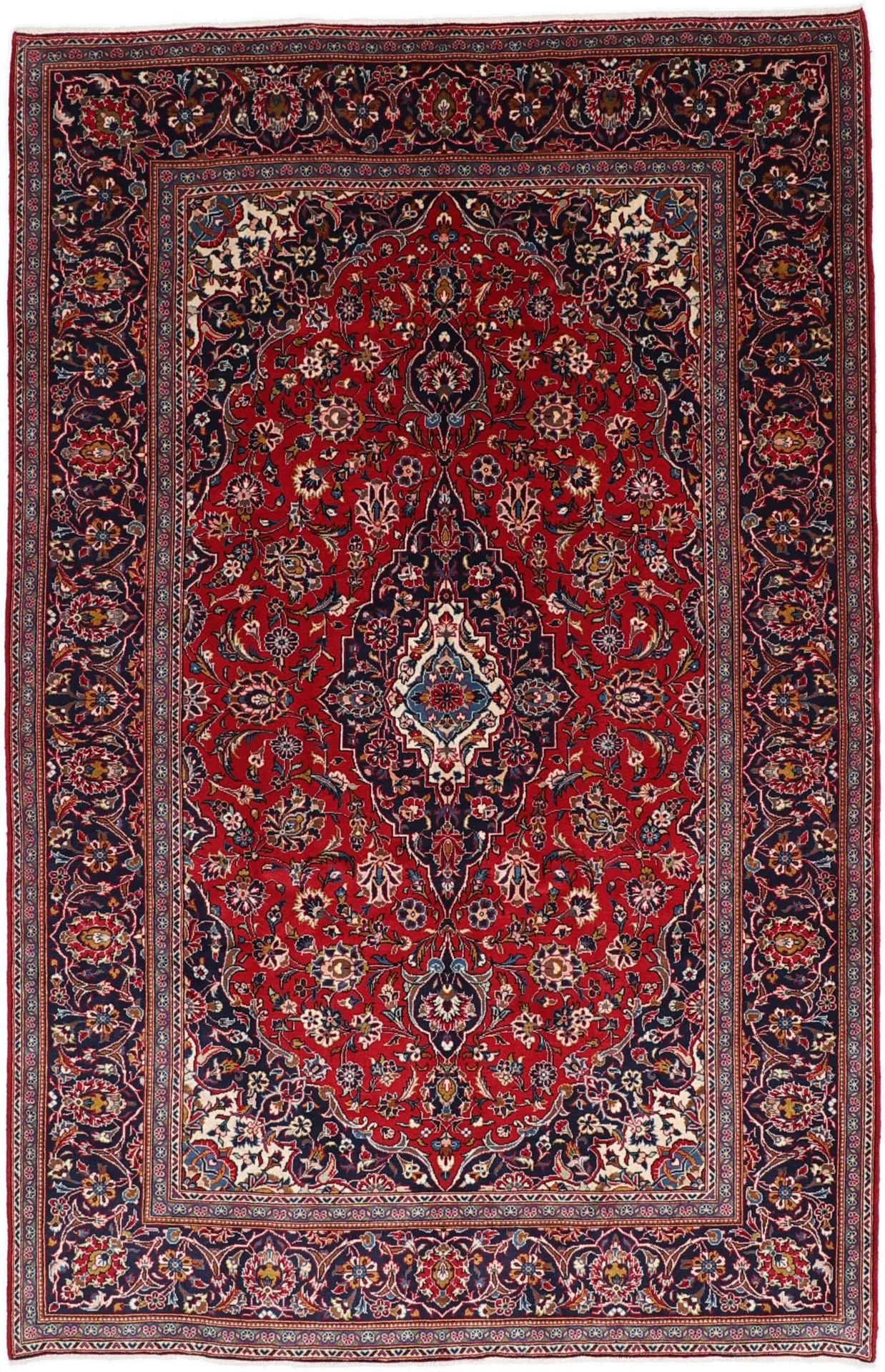 Kashan Persian Rug 198 × 302 cm in Wool, hand-knotted