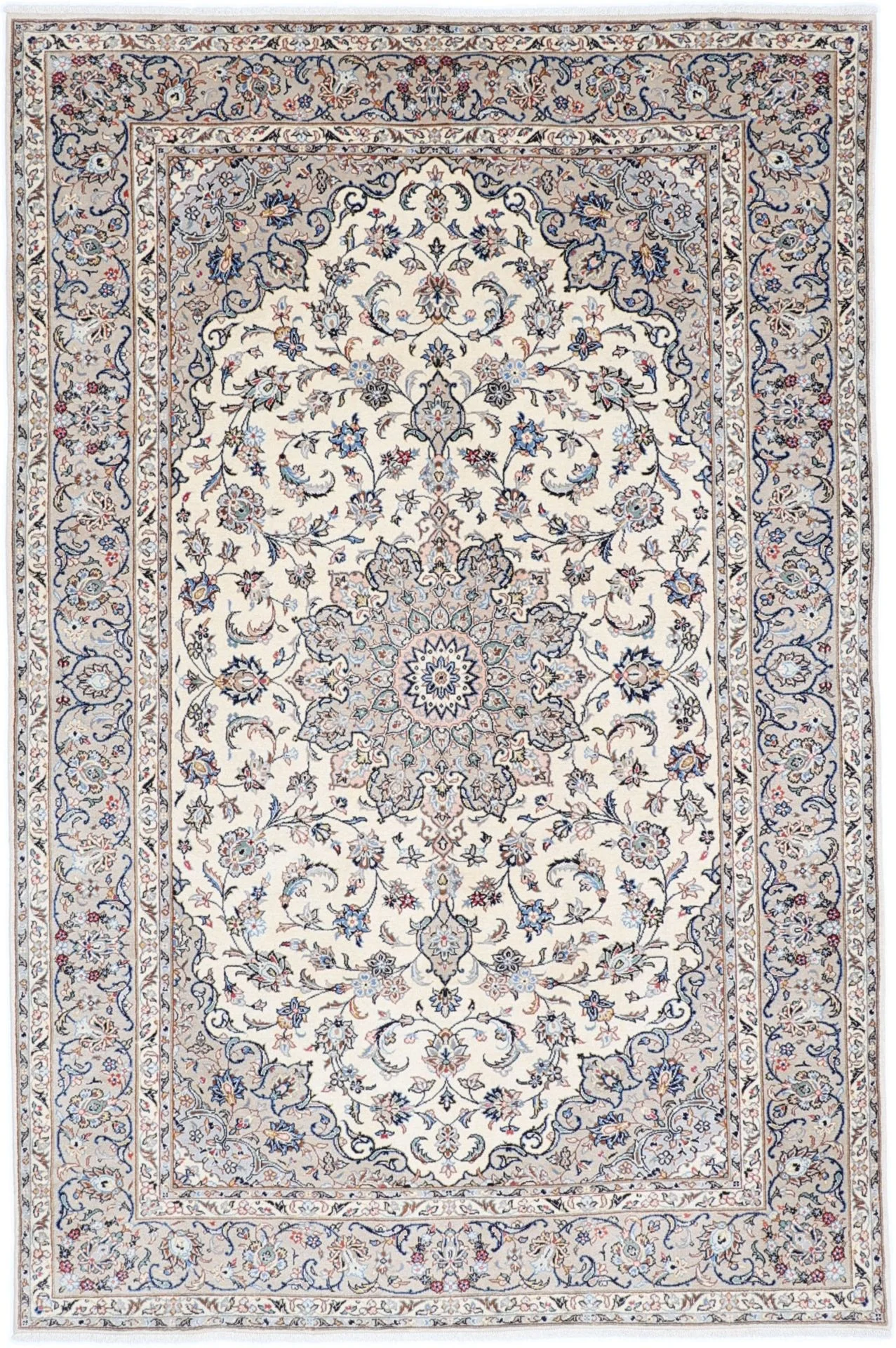 Hand-Knotted Kashan Persian Rug, 195 × 295 cm, Wool