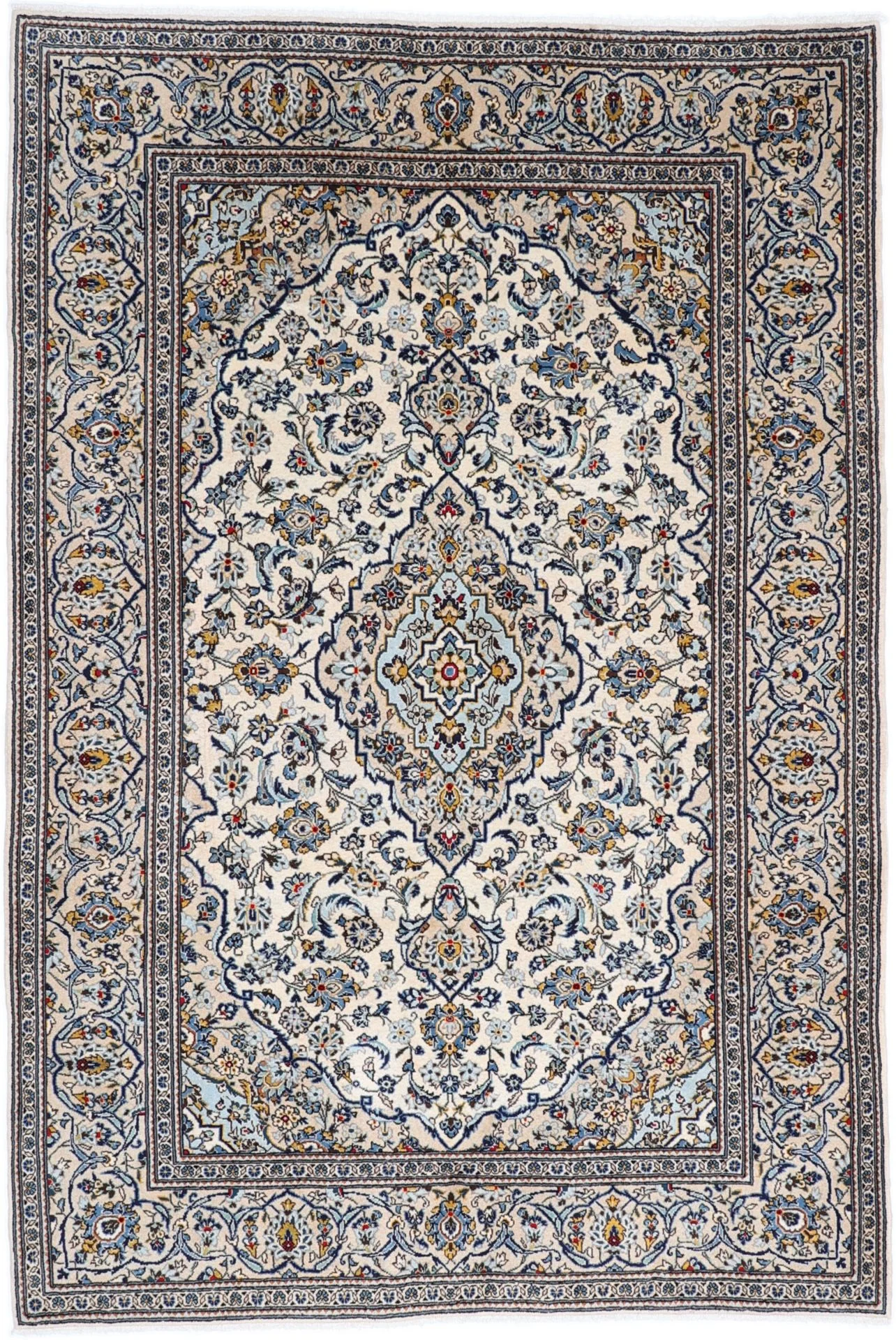 Hand-Knotted Kashan Persian Rug, 200 × 295 cm, Wool