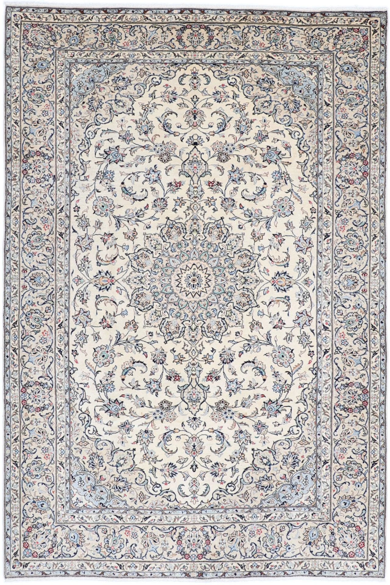 Hand-Knotted Kashan Persian Rug, 197 × 295 cm, Wool