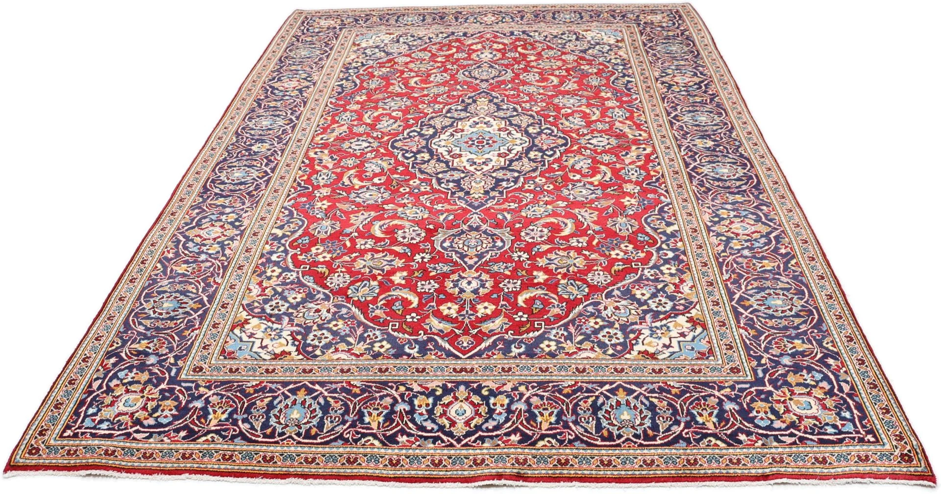 Alternative view of Kashan Persian Rug 198 × 293 cm in Wool, hand-knotted