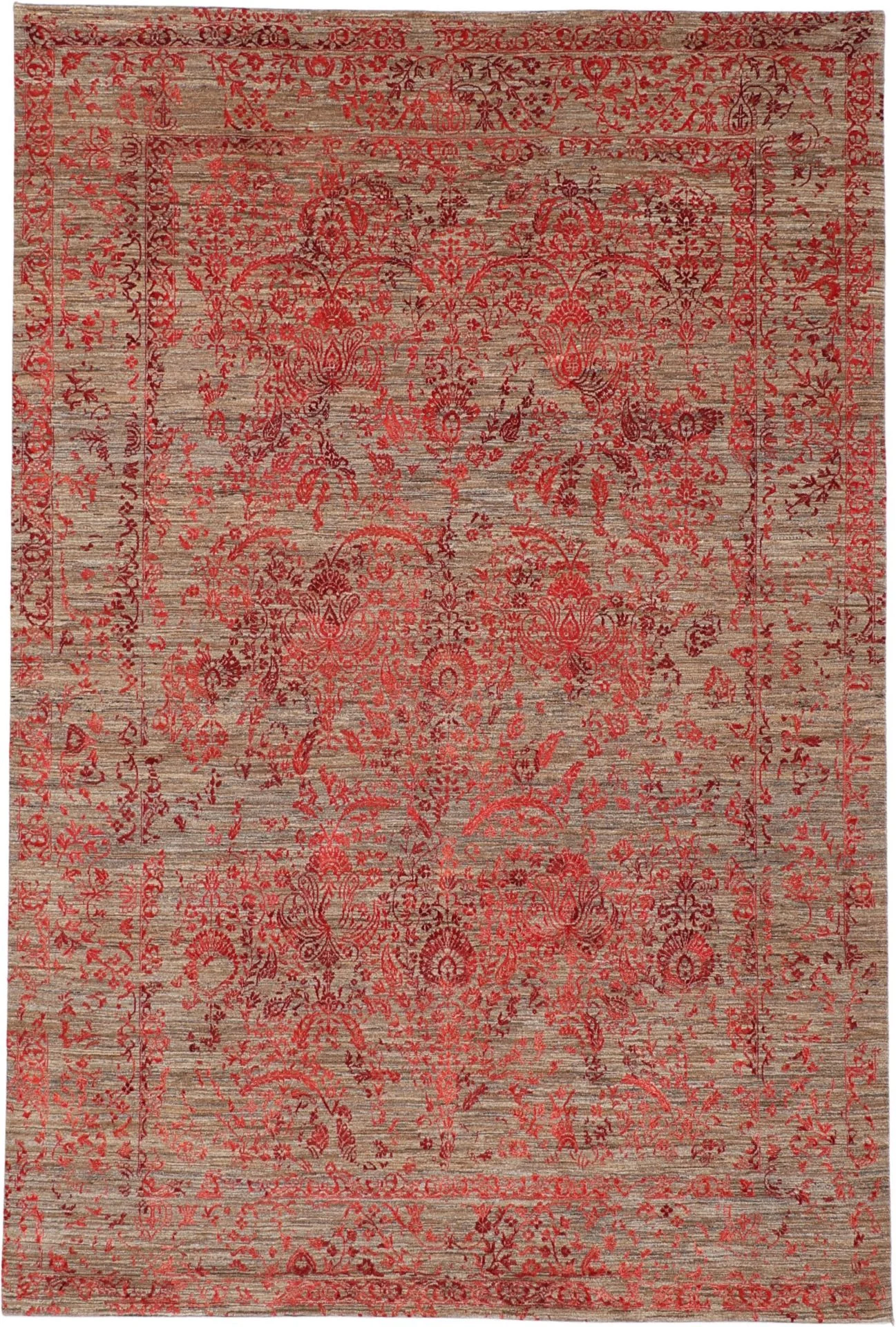 Hand-Knotted Loribaft Indian Rug, 199 × 297 cm, Wool