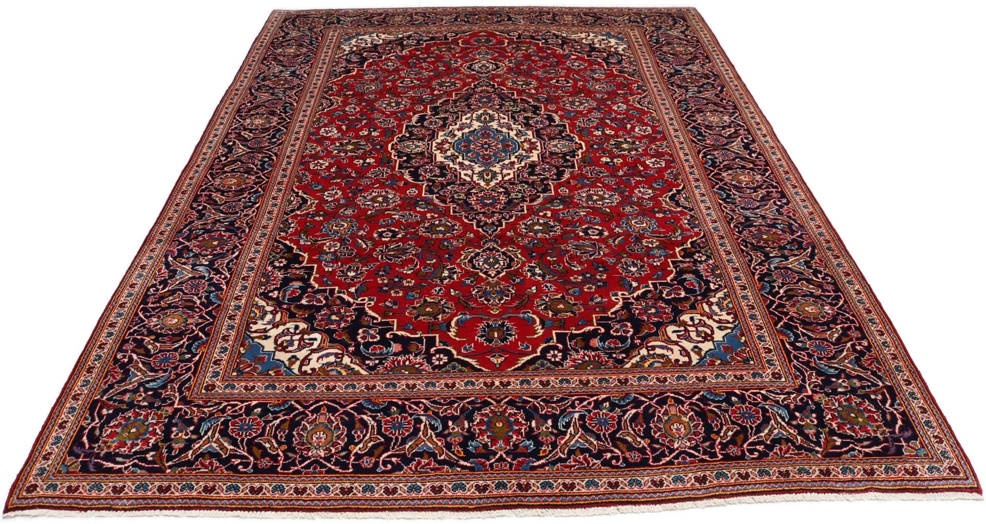 Kashan Persian Rug 198 × 285 cm in Wool, hand-knotted - Image 7