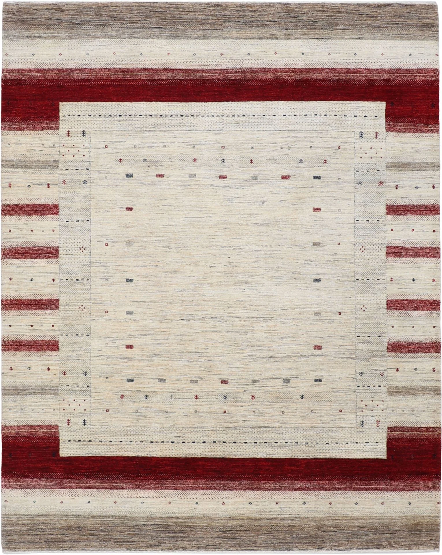 Hand-Knotted Loribaft Indian Rug, 209 × 260 cm, Wool