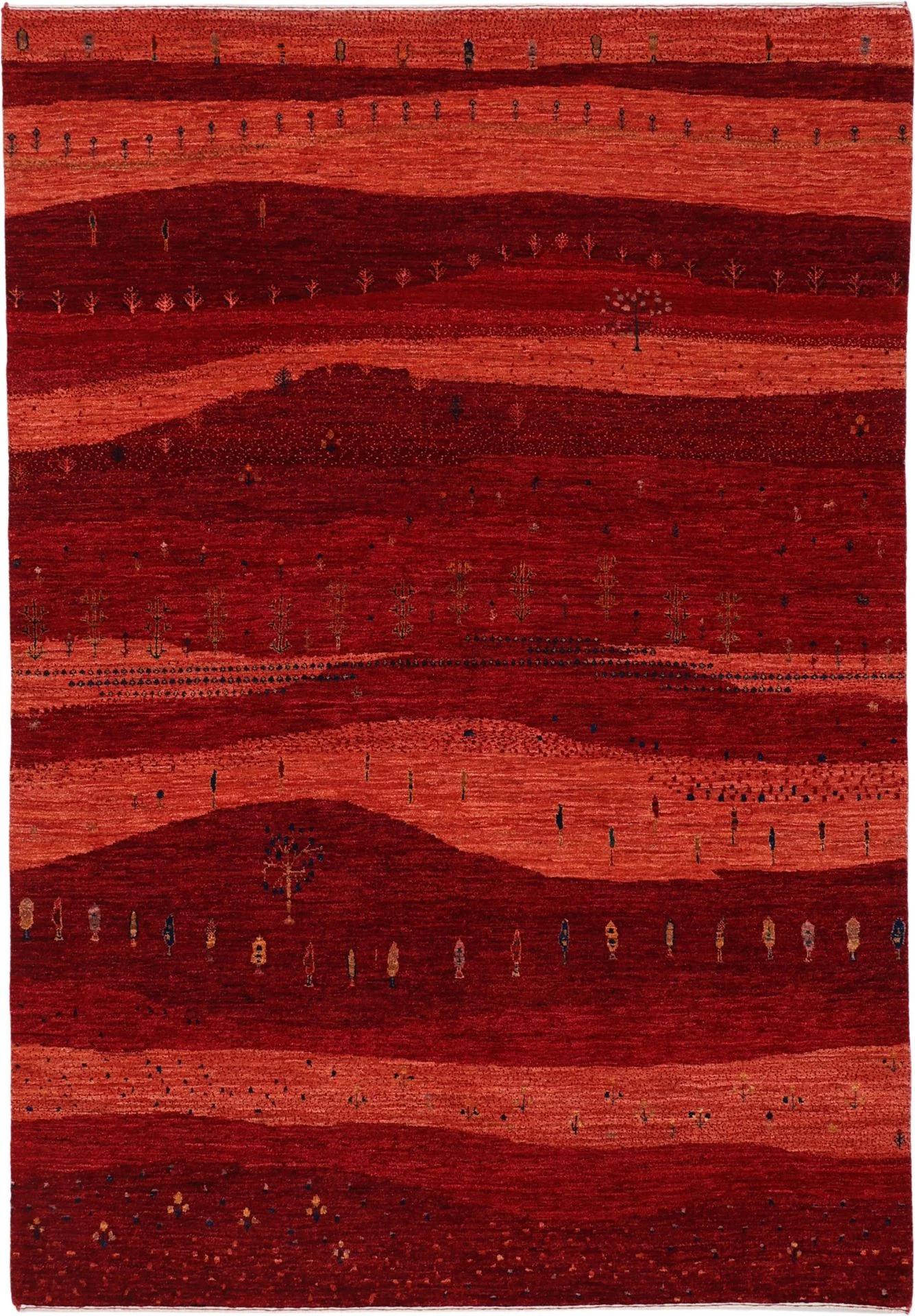 Hand-Knotted Loribaft Indian Rug, 177 × 252 cm, Wool