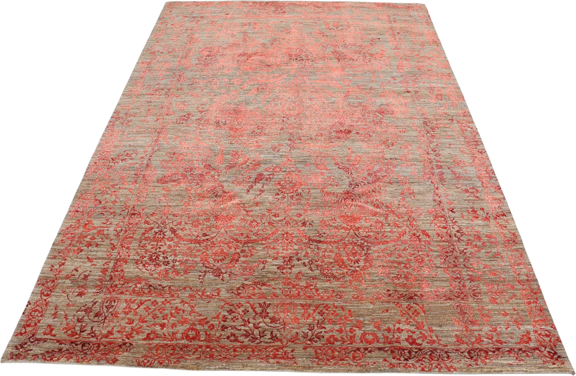 Alternative view of Hand-Knotted Loribaft Indian Rug, 199 × 297 cm, Wool