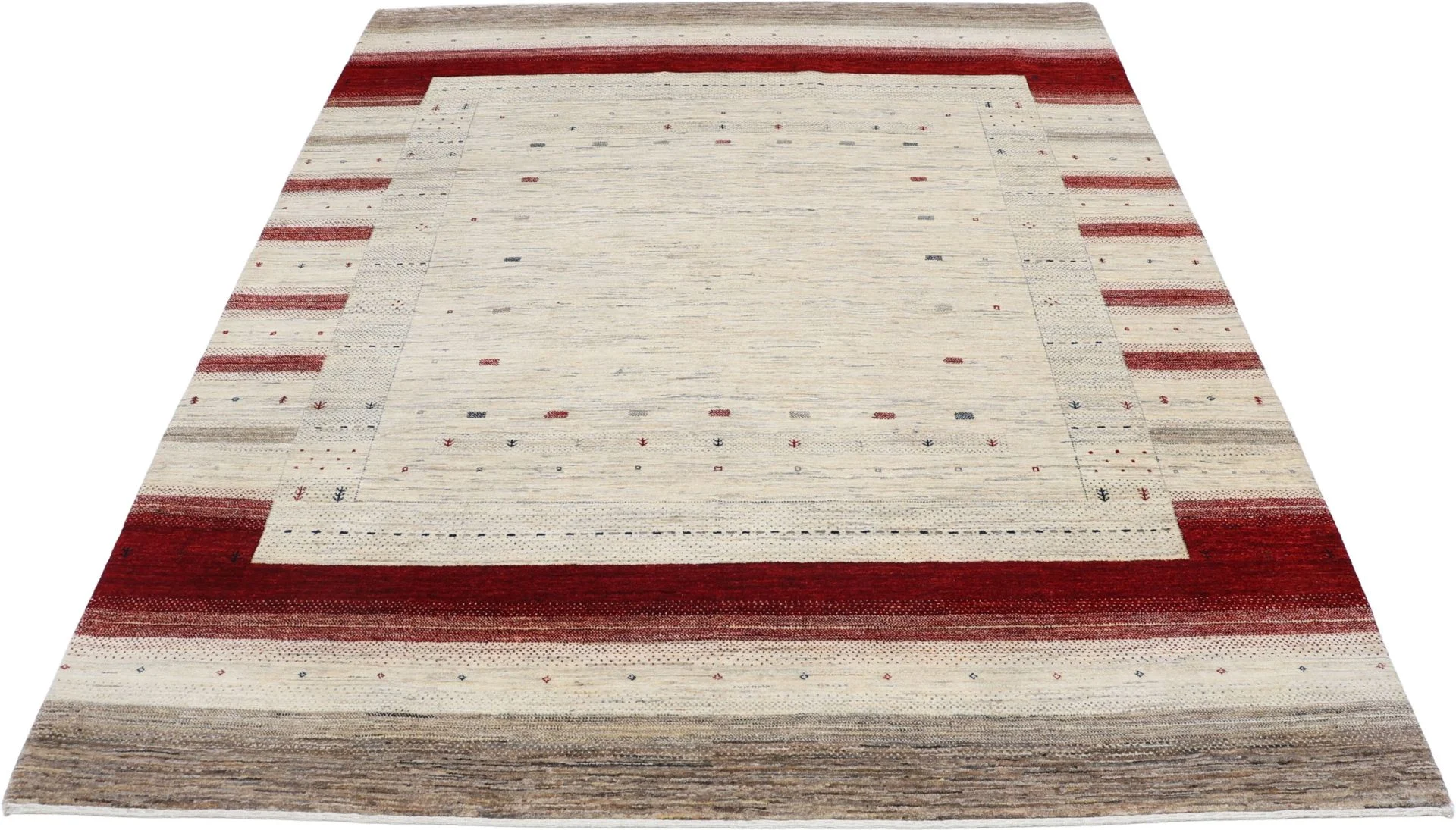 Alternative view of Hand-Knotted Loribaft Indian Rug, 209 × 260 cm, Wool