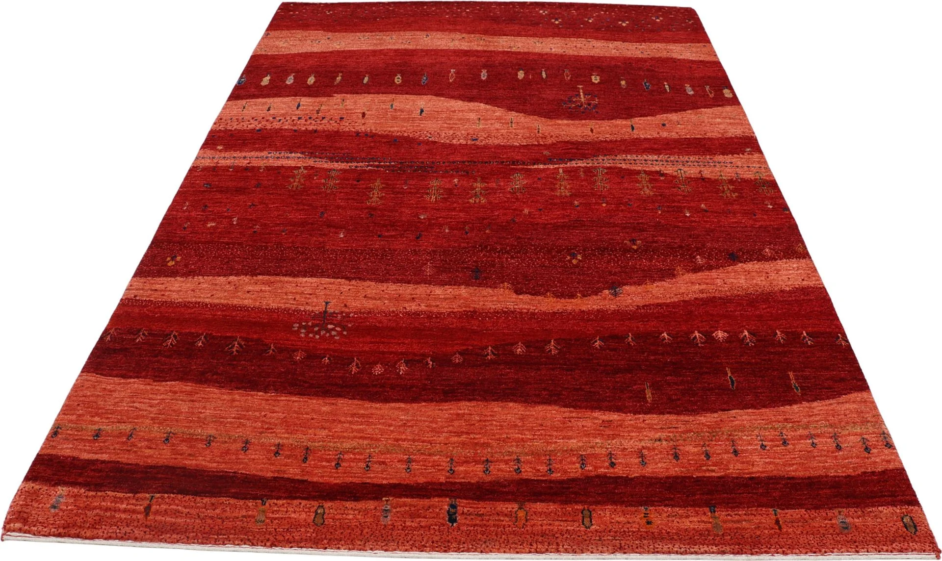 Alternative view of Hand-Knotted Loribaft Indian Rug, 177 × 252 cm, Wool