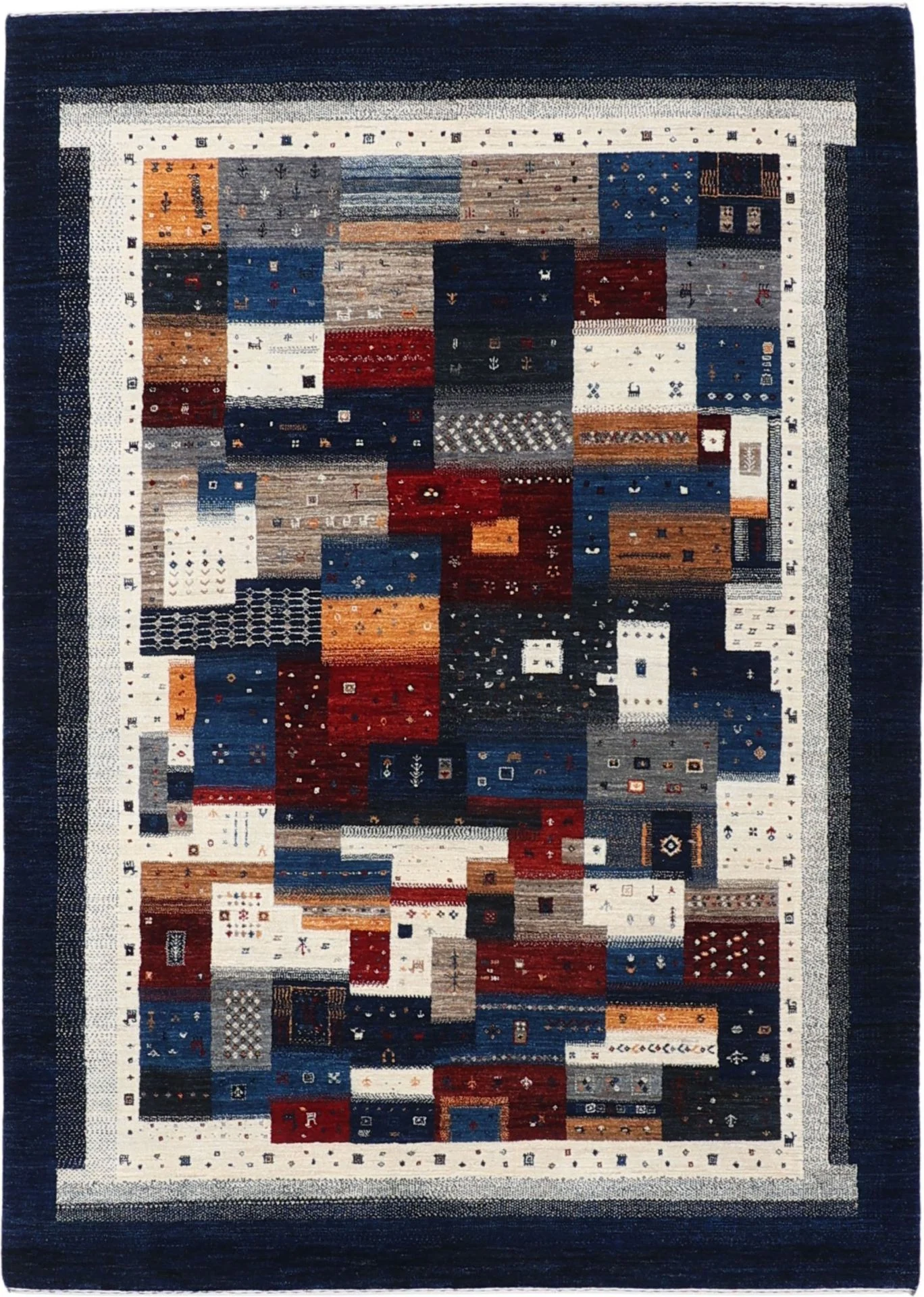 Hand-Knotted Loribaft Indian Rug, 178 × 250 cm, Wool