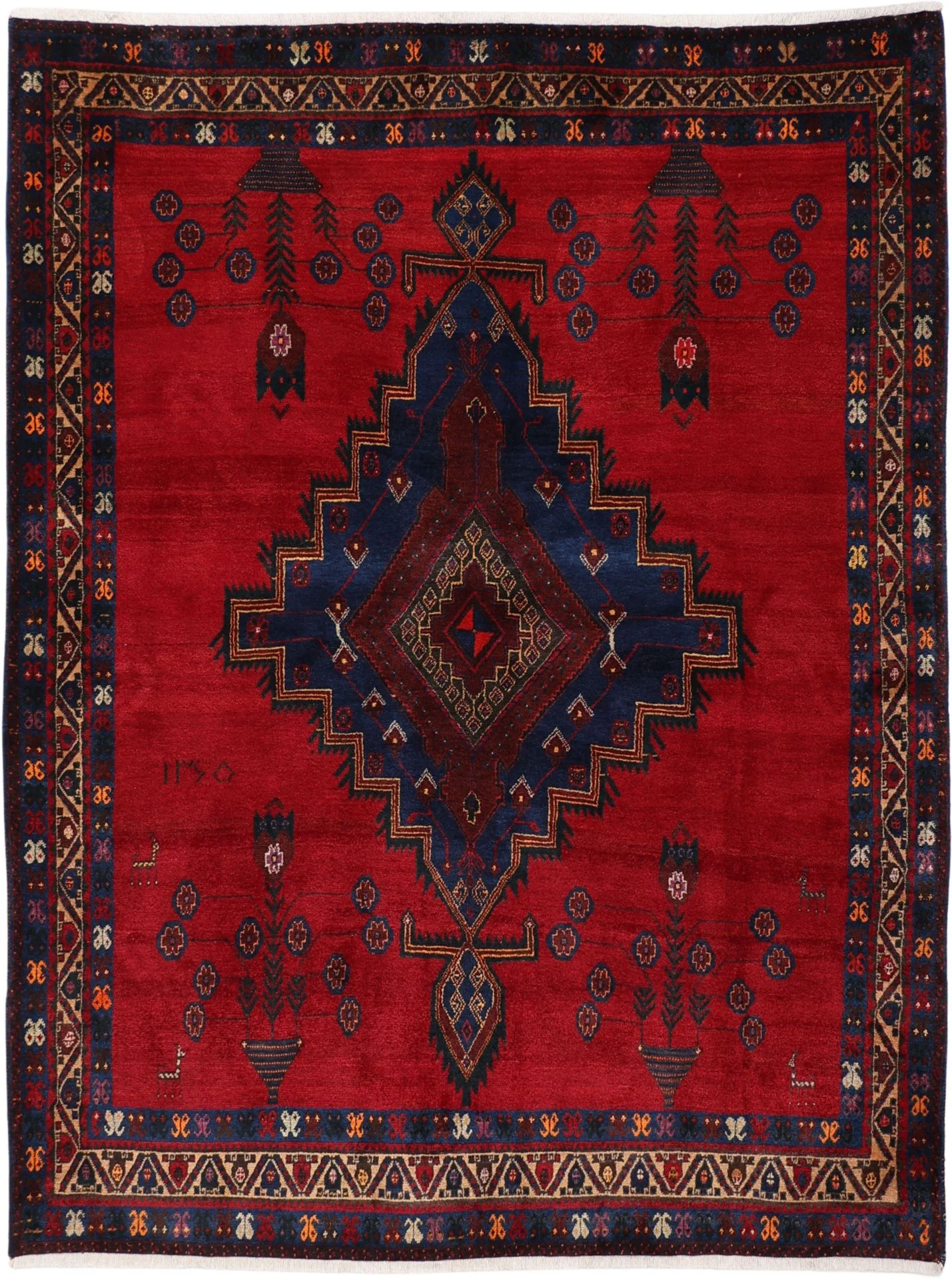 Hand-Knotted Persian Rug, 180 × 235 cm, Wool