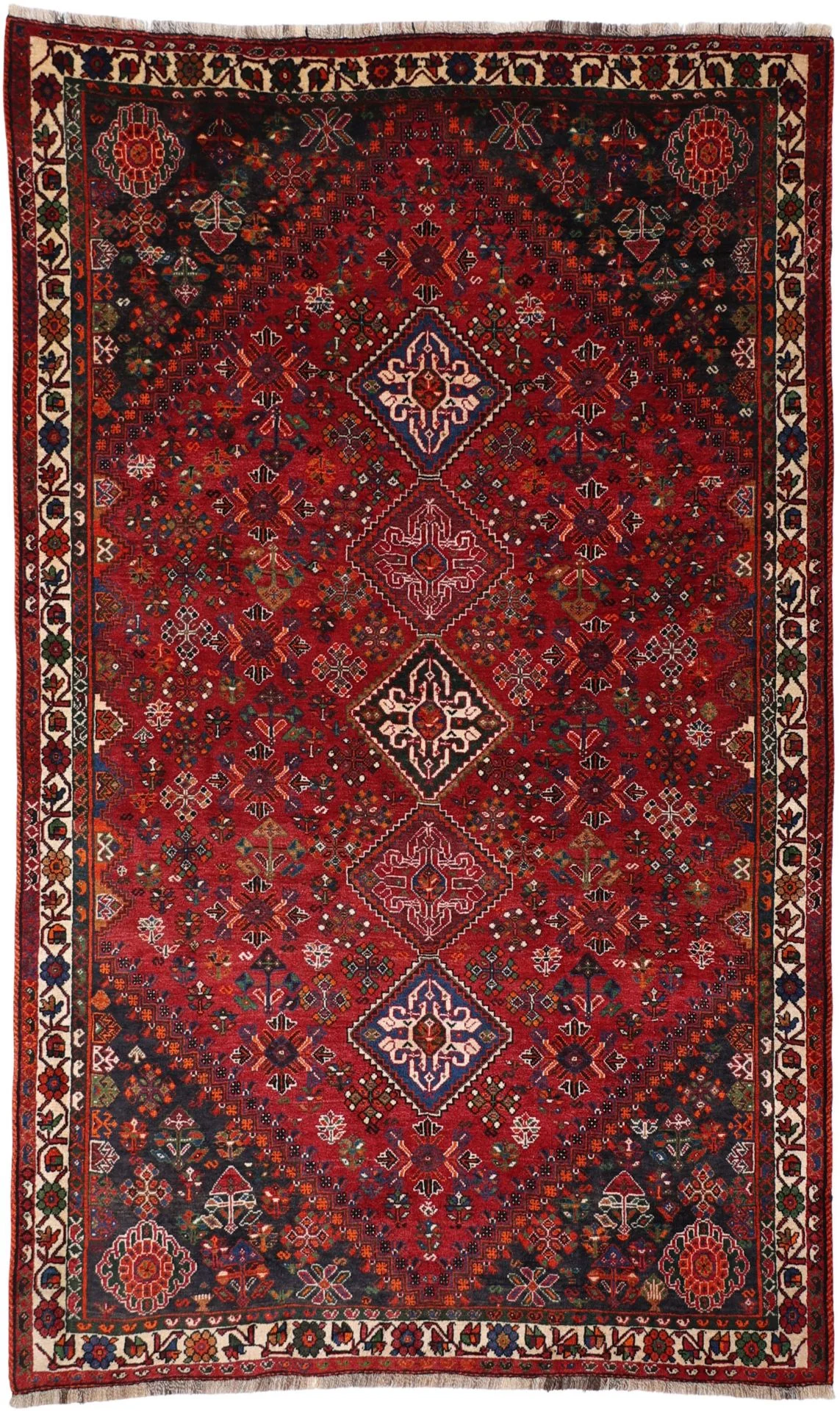 Hand-Knotted Shiraz Persian Rug, 175 × 285 cm, Wool