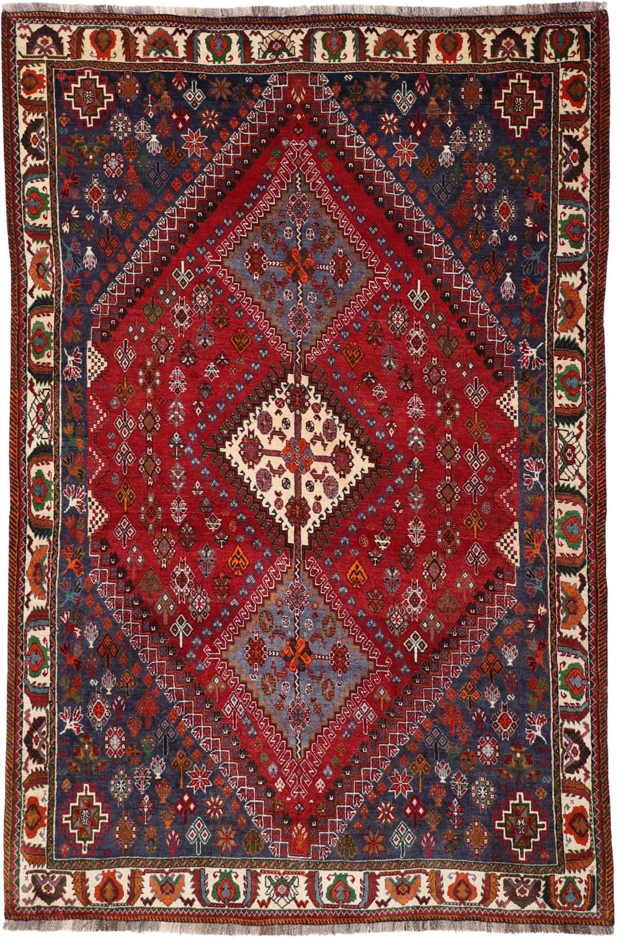 Hand-Knotted Qashqai Persian Rug, 180 × 270 cm, Wool