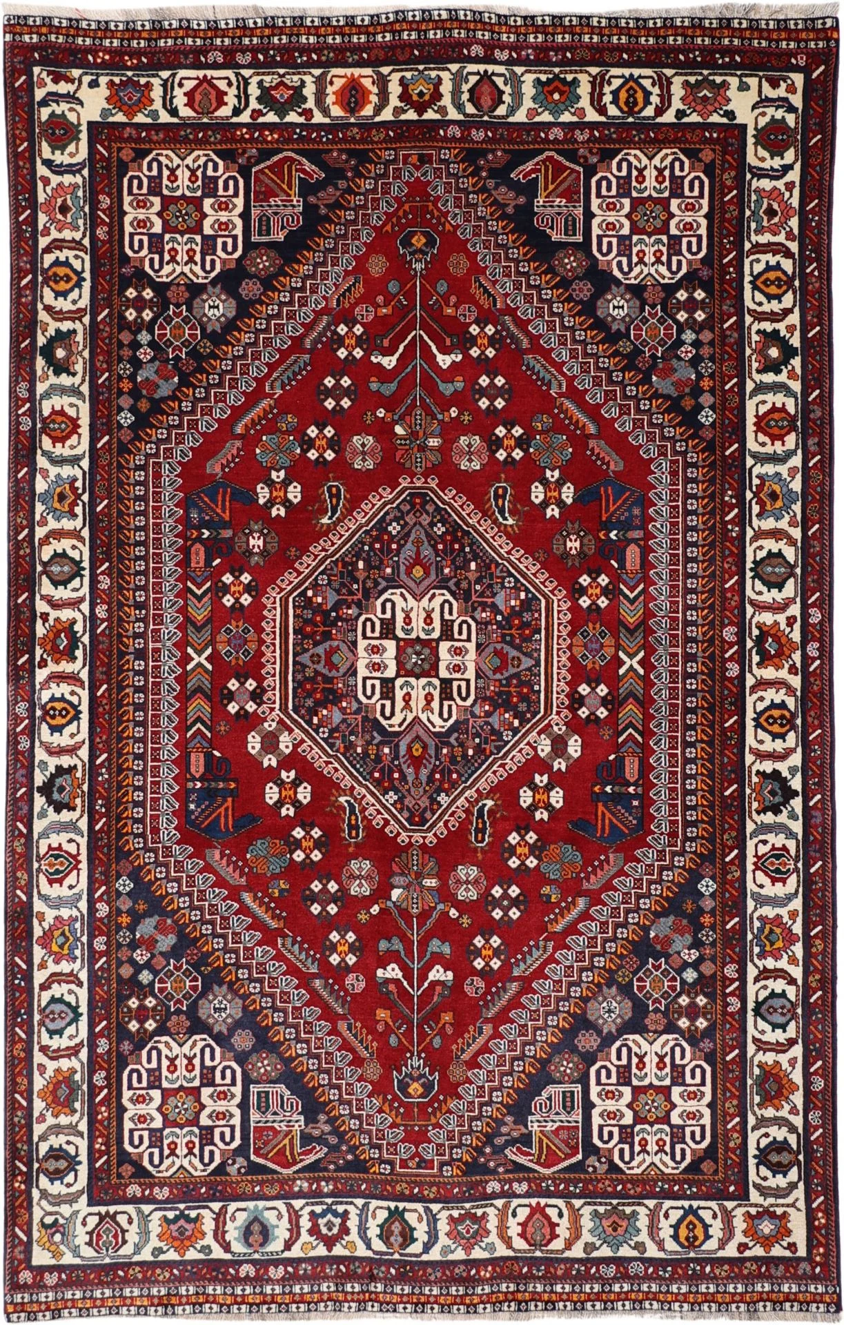 Hand-Knotted Qashqai Persian Rug, 167 × 264 cm, Wool