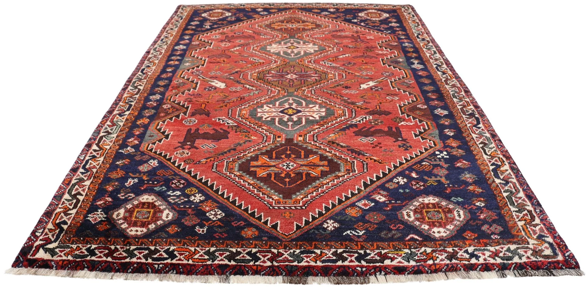 Alternative view of Hand-Knotted Shiraz Persian Rug, 173 × 273 cm, Wool