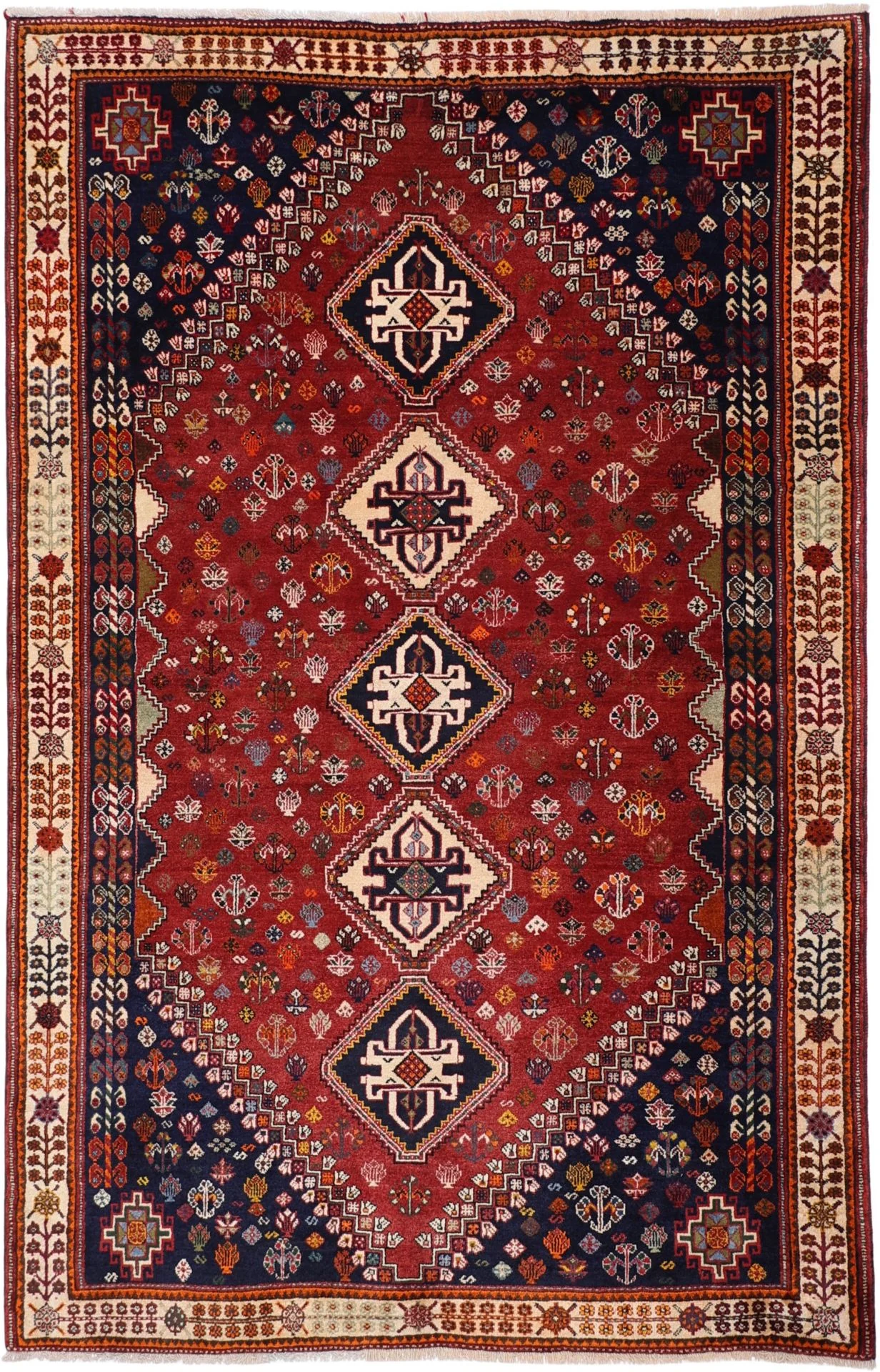 Wool Shiraz Persian Rug 173 × 265 cm, hand-knotted