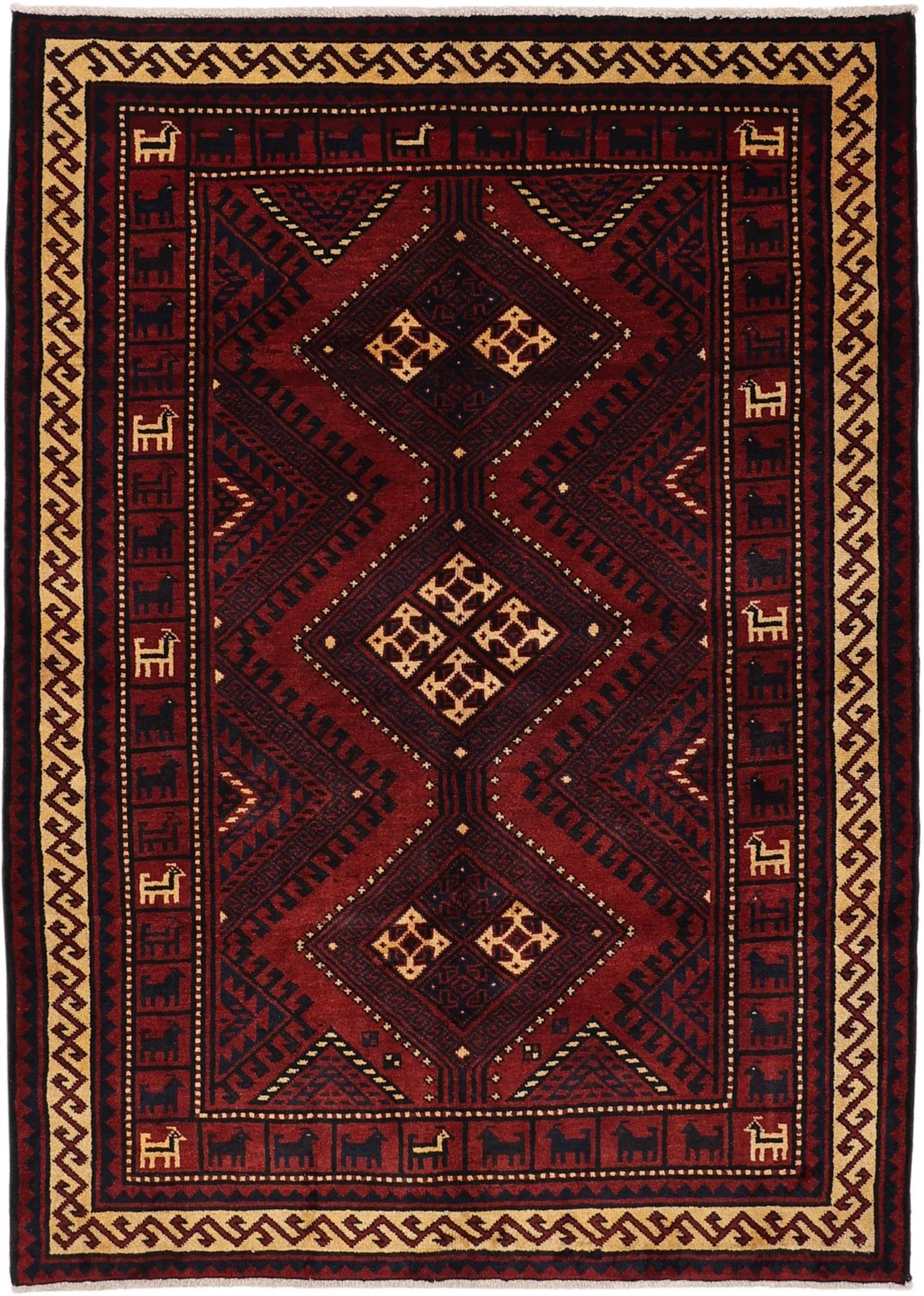 Hand-Knotted Shiraz Persian Rug, 180 × 250 cm, Wool