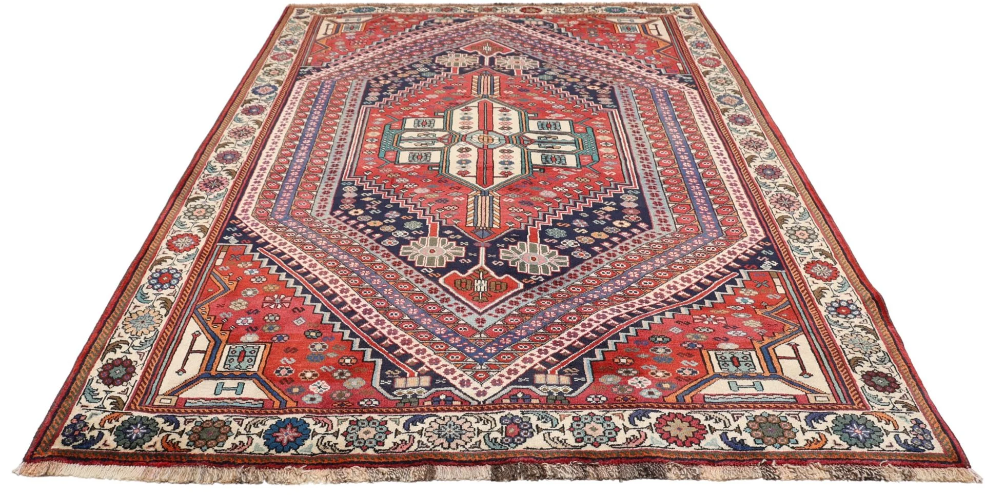 Alternative view of Hand-Knotted Shiraz Persian Rug, 170 × 253 cm, Wool