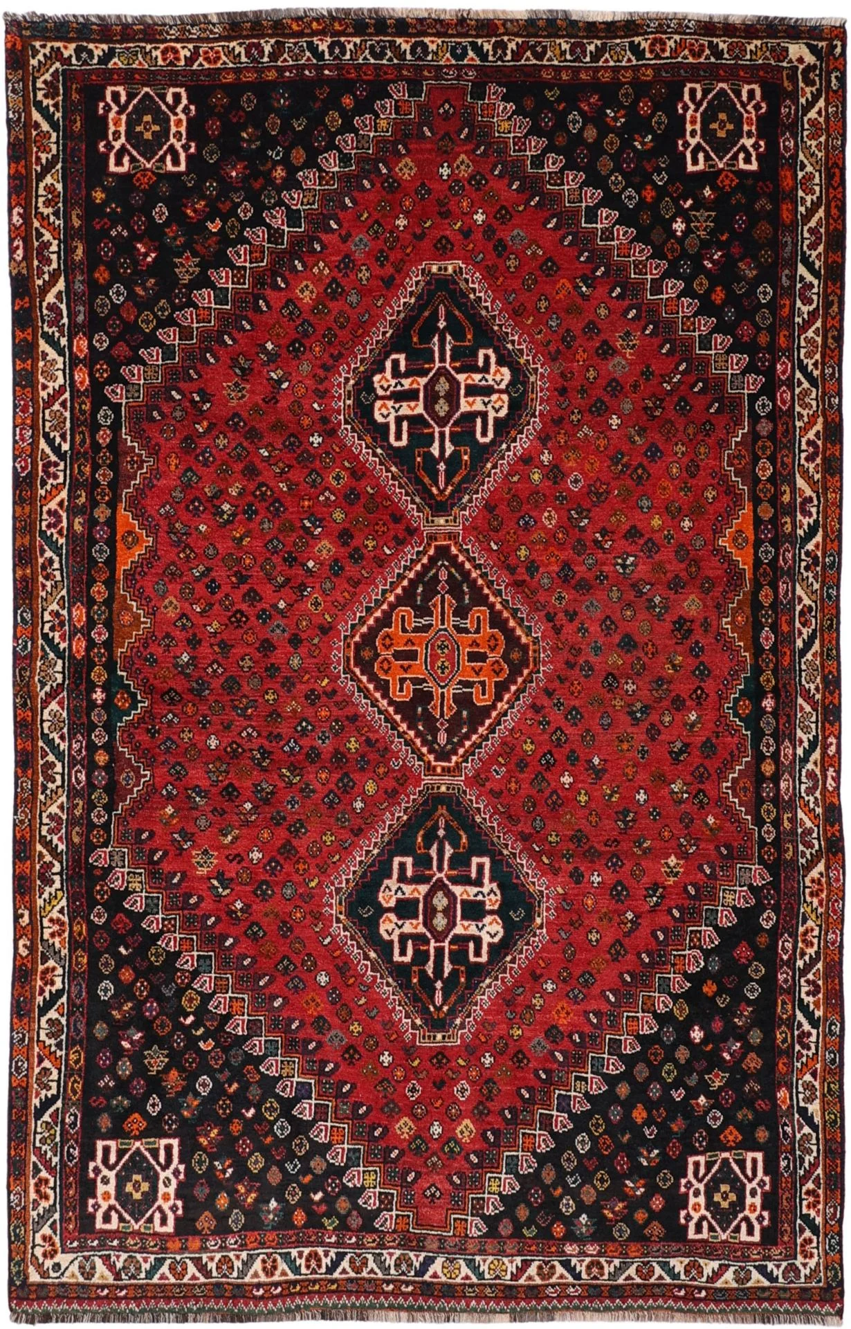 Hand-Knotted Shiraz Persian Rug, 170 × 270 cm, Wool